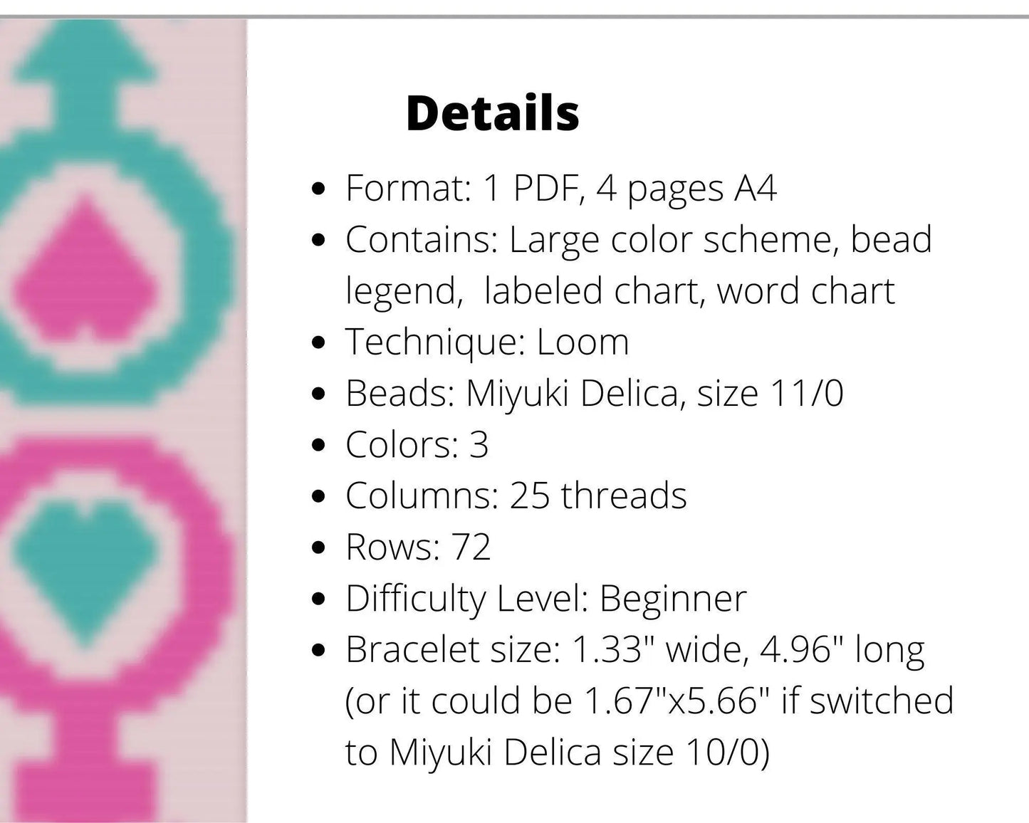 Love Loom pattern for beaded bracelet - NikoBeadsUA