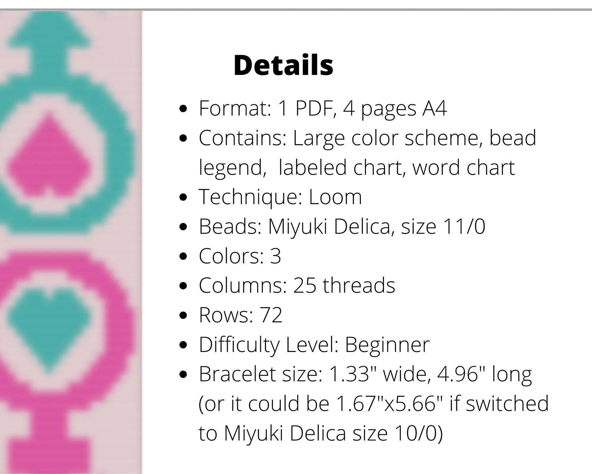 Love Loom pattern for beaded bracelet - NikoBeadsUA