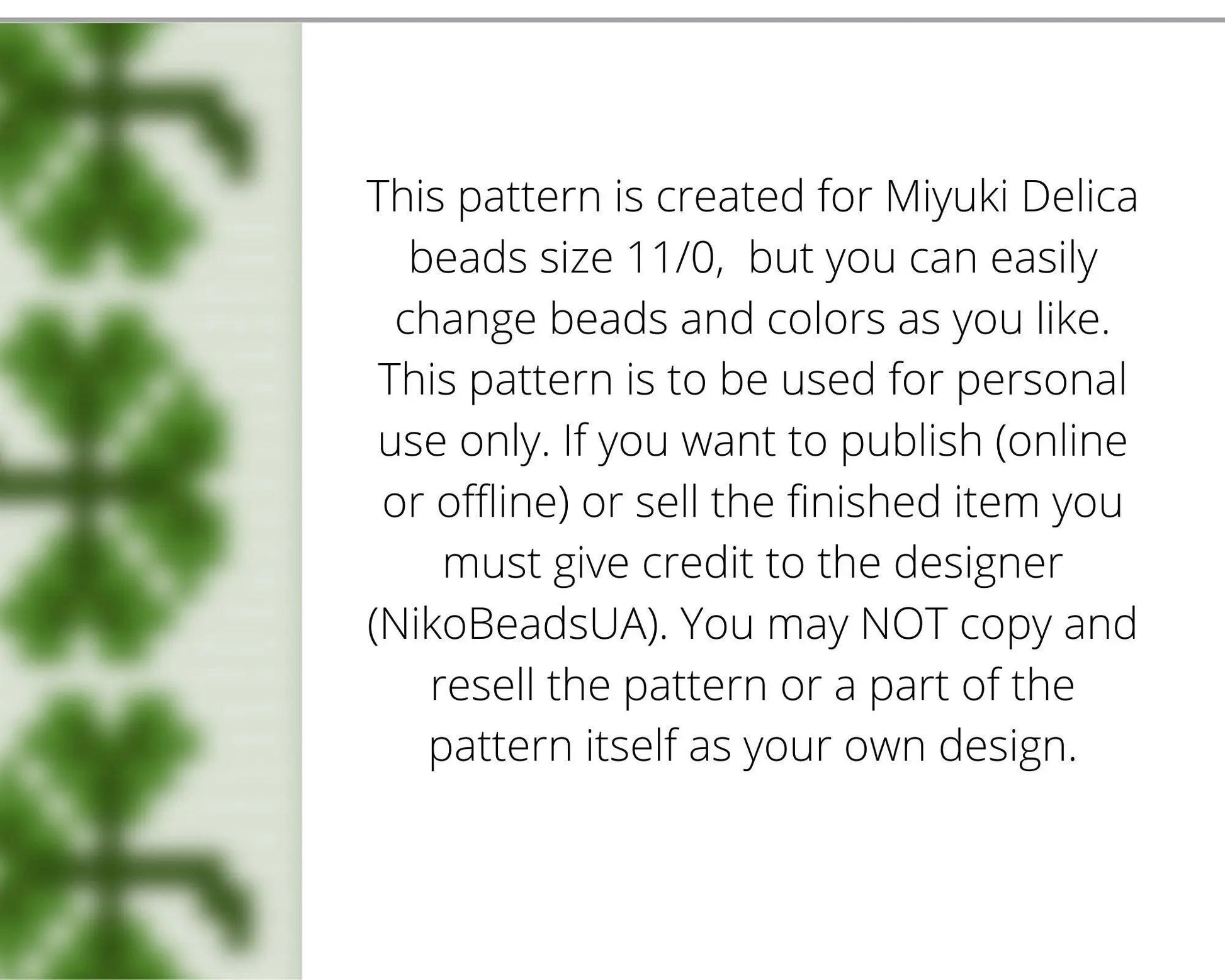Shamrock Loom pattern for beaded bracelet - NikoBeadsUA
