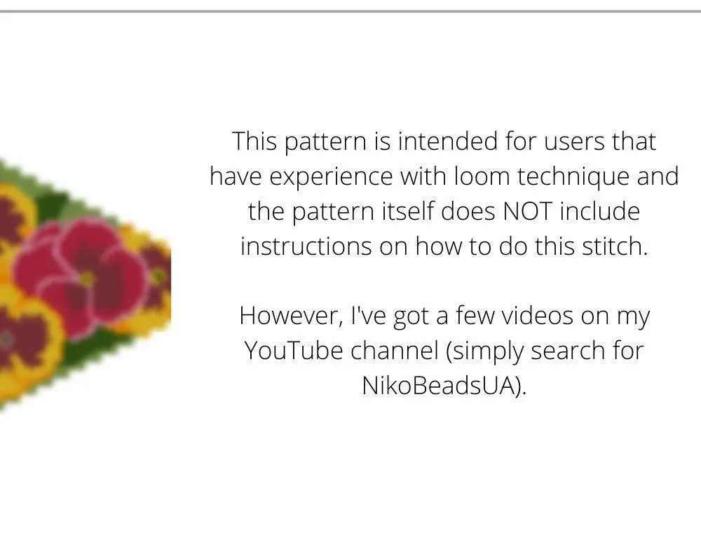 Pansy Fringe Loom pattern for beaded necklace - NikoBeadsUA