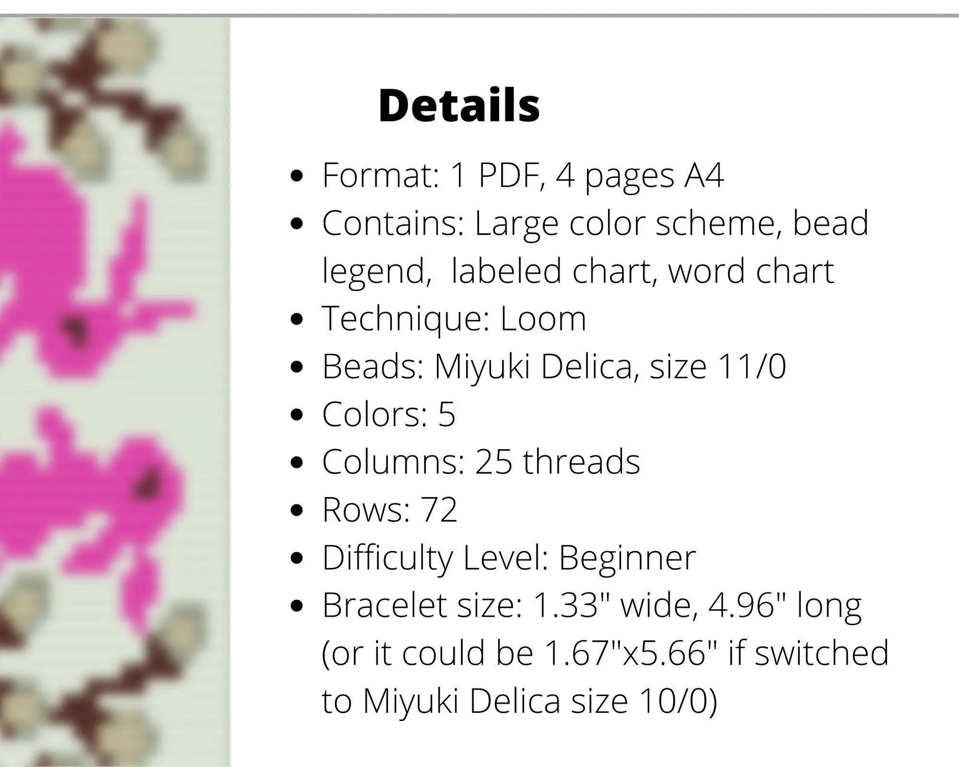 Easter Bunnies Loom pattern for beaded bracelet - NikoBeadsUA