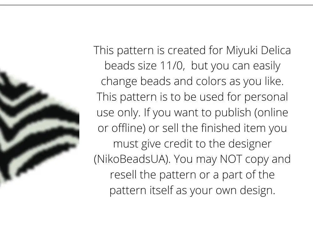 Zebra Stripe Beaded Loom Necklace Pattern with Fringe - DIY Jewelry Tutorial - NikoBeadsUA