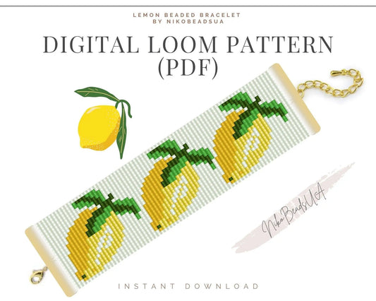 Lemon Loom pattern for beaded bracelet - NikoBeadsUA