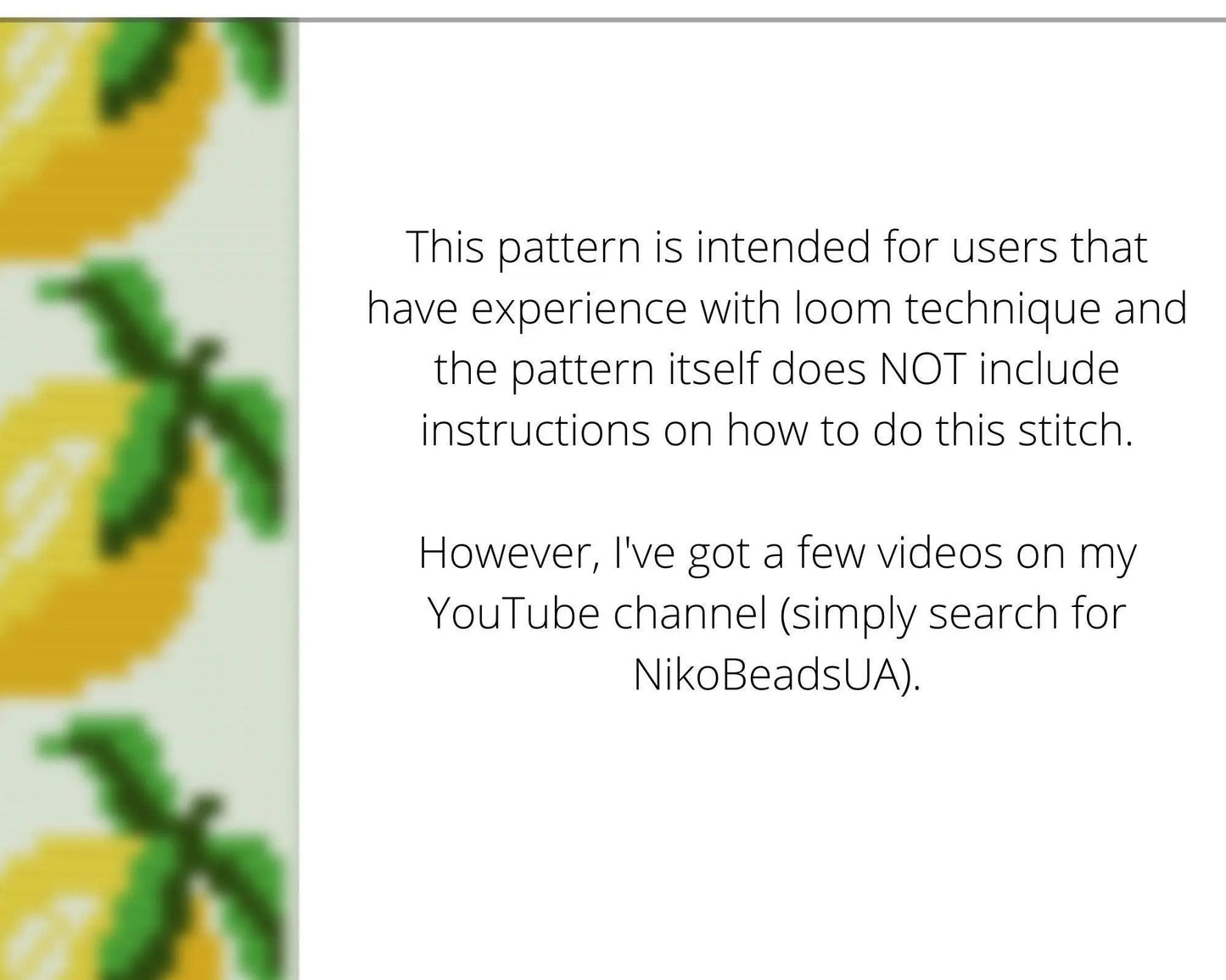 Lemon Loom pattern for beaded bracelet - NikoBeadsUA