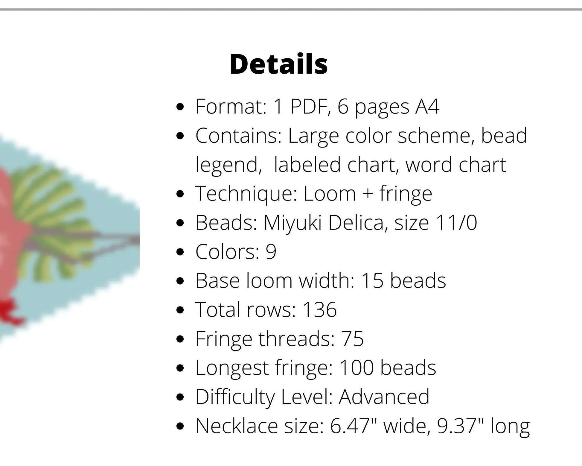 Flamingo Beaded Loom Necklace Pattern with Fringe - DIY Jewelry Tutorial - NikoBeadsUA