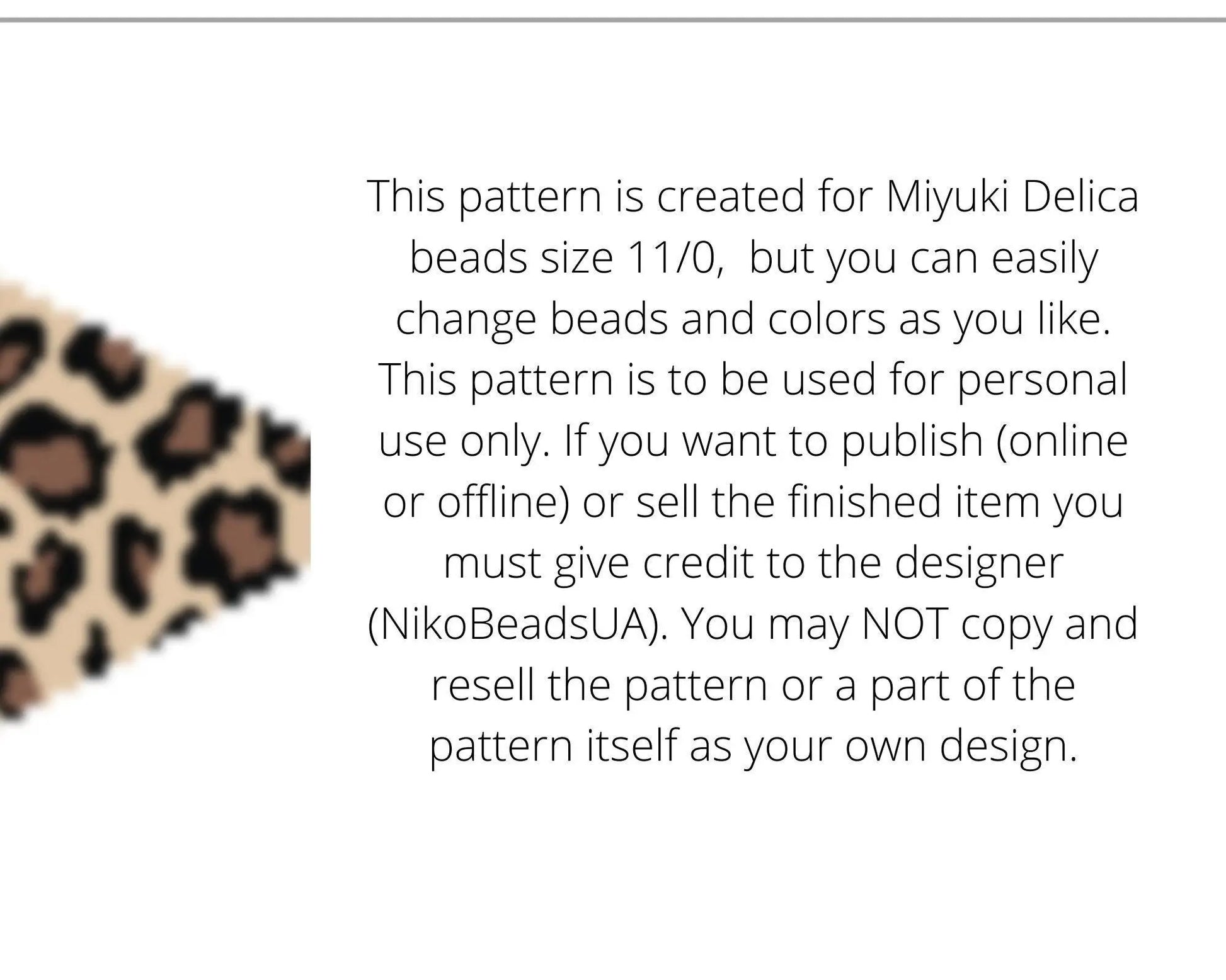 Leopard Beaded Loom Necklace Pattern with Fringe - DIY Jewelry Tutorial - NikoBeadsUA