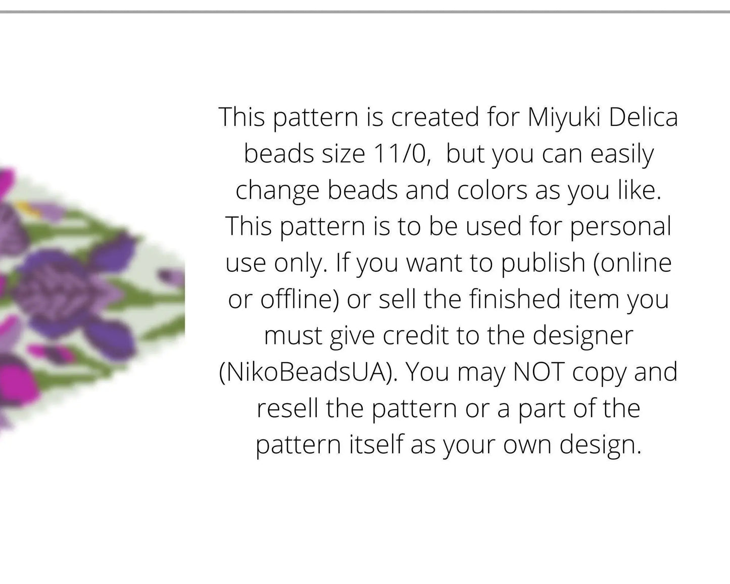 Iris Beaded Loom Fringe Necklace Pattern - DIY Boho Jewelry - NikoBeadsUA