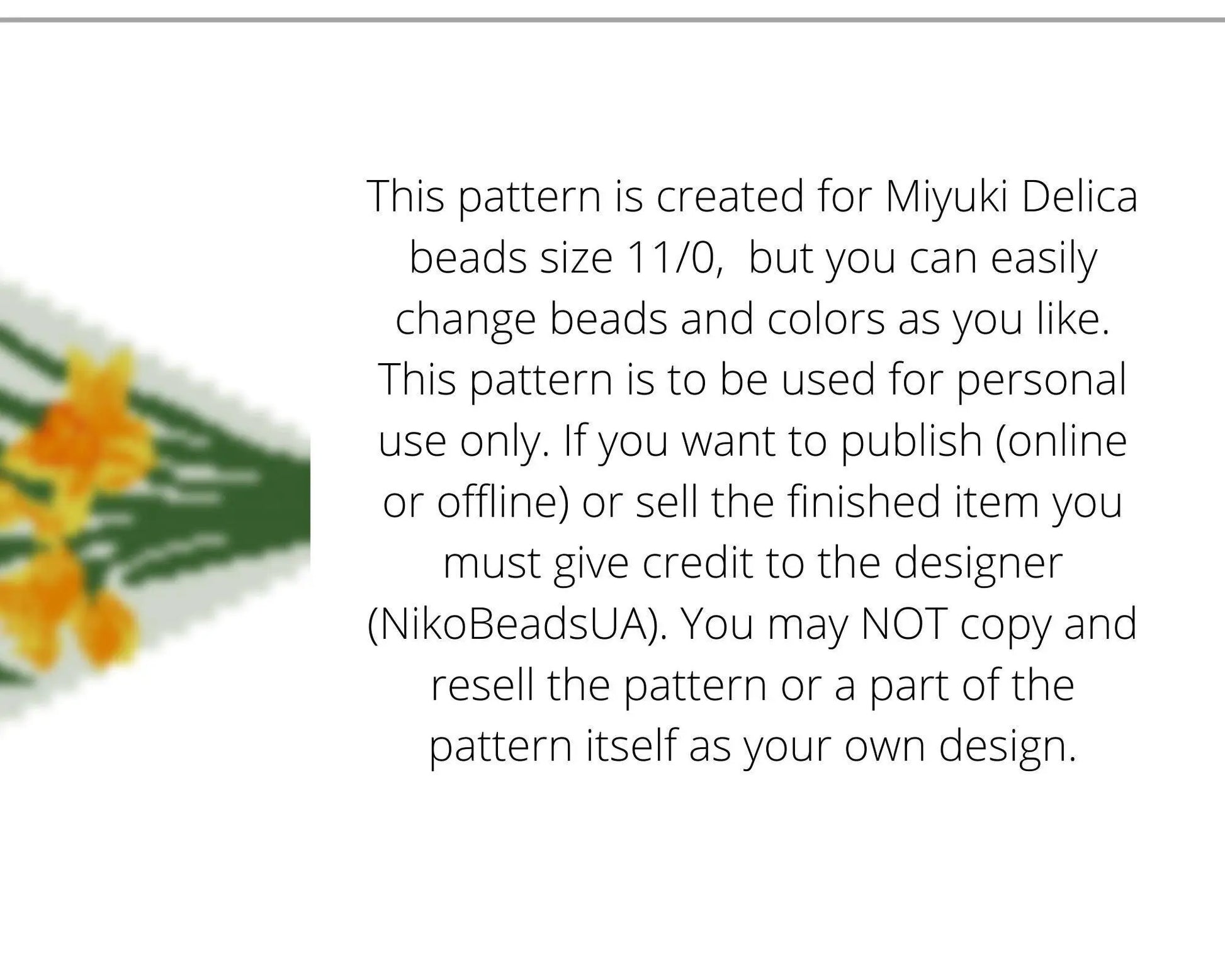 Narcissus Beaded Loom Fringe Necklace Pattern - DIY Boho Jewelry - NikoBeadsUA