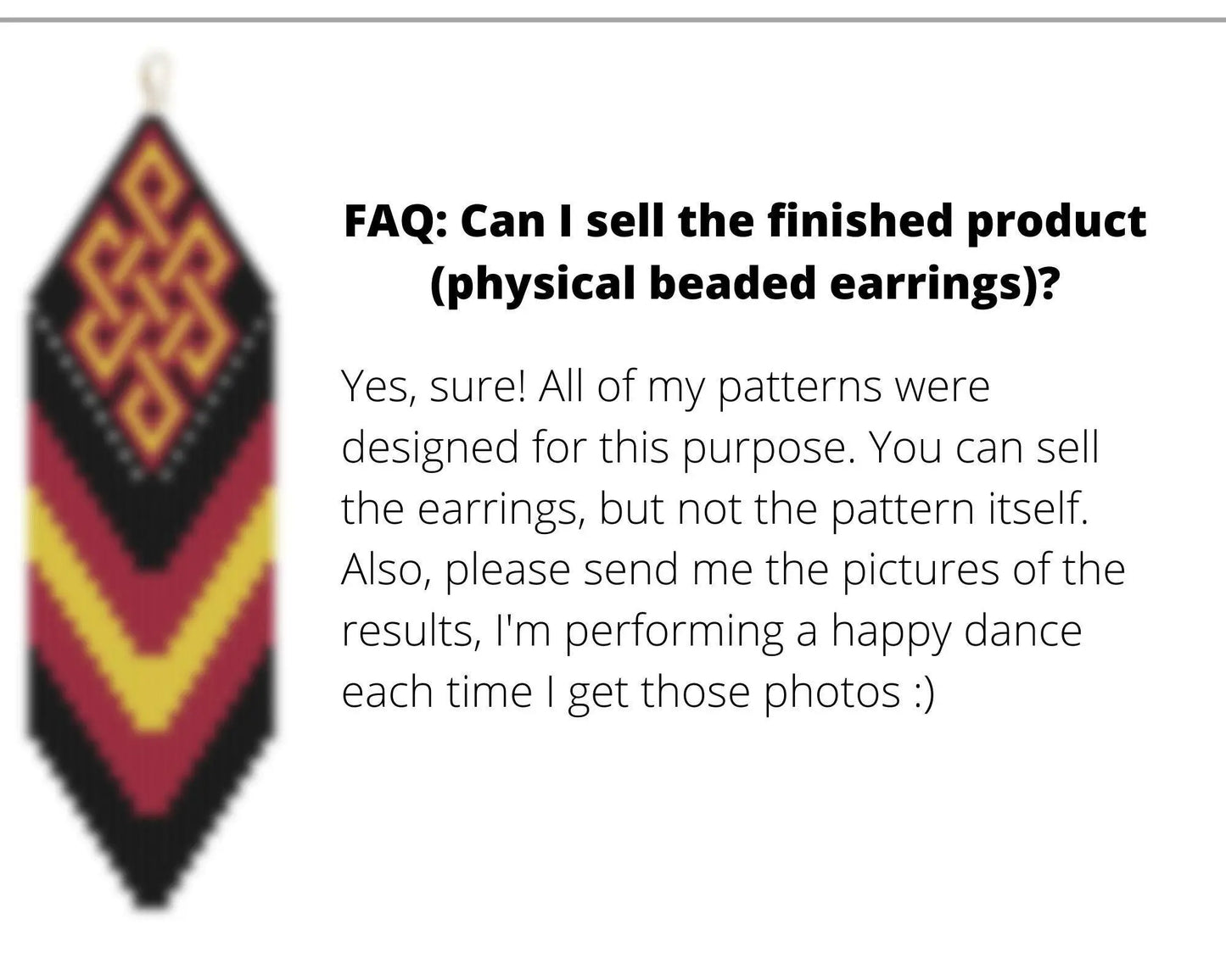 Eternal Knot Brick Stitch pattern for fringe beaded earrings - NikoBeadsUA