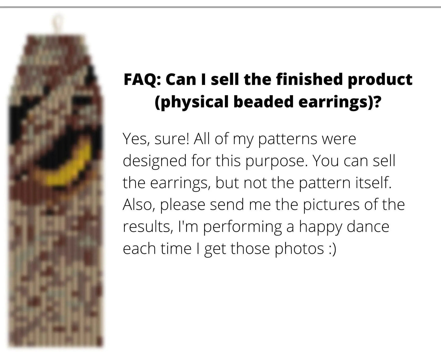 Owl Eye Brick Stitch pattern for fringe beaded earrings - NikoBeadsUA