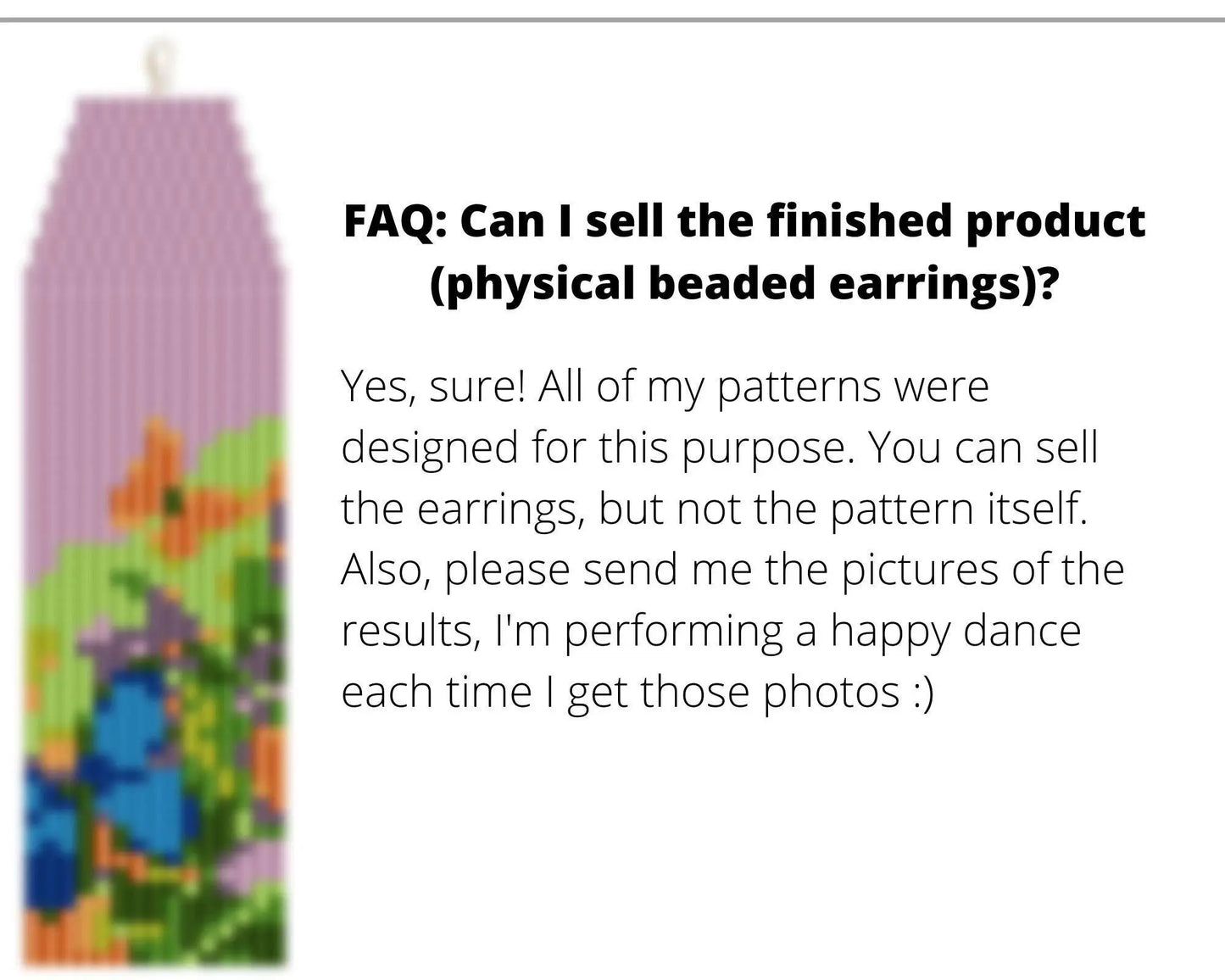 Spring Butterflies Brick Stitch pattern for fringe beaded earrings - NikoBeadsUA