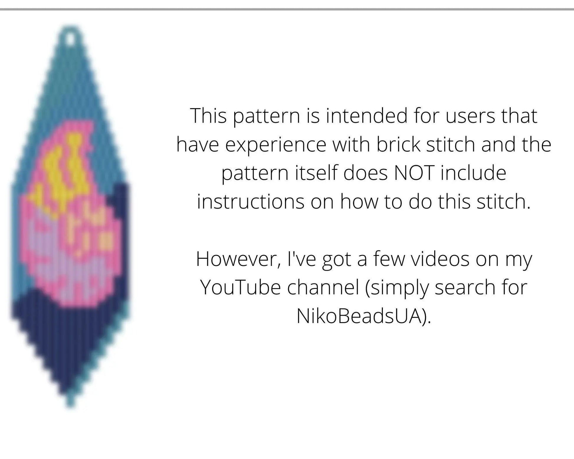 Seashell Brick Stitch pattern for fringe beaded earrings - Toho beads - NikoBeadsUA