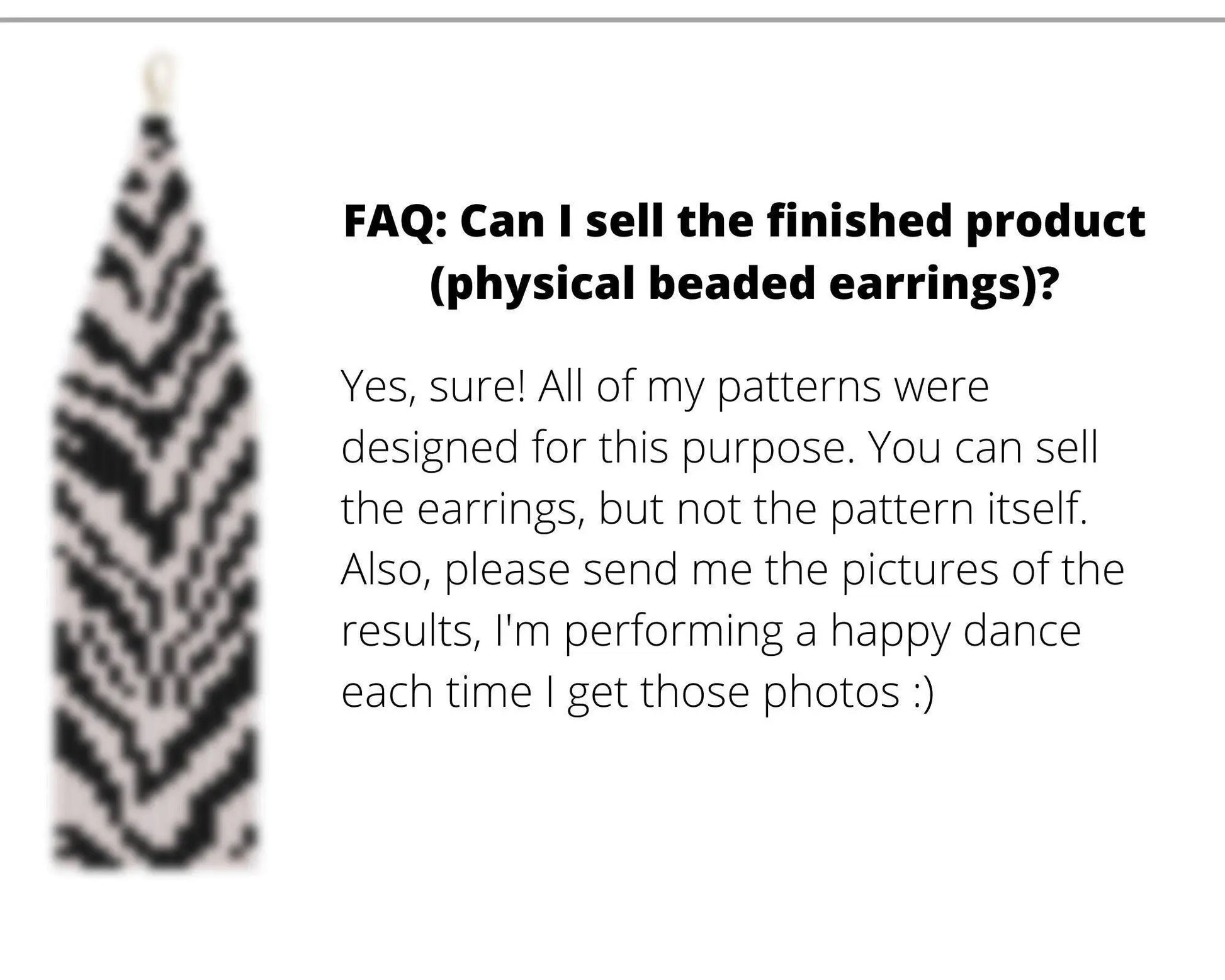 Zebra Brick Stitch pattern for fringe beaded earrings - Preciosa - NikoBeadsUA