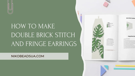 How to Make Double Brick Stitch And Fringe Earrings - NikoBeadsUA