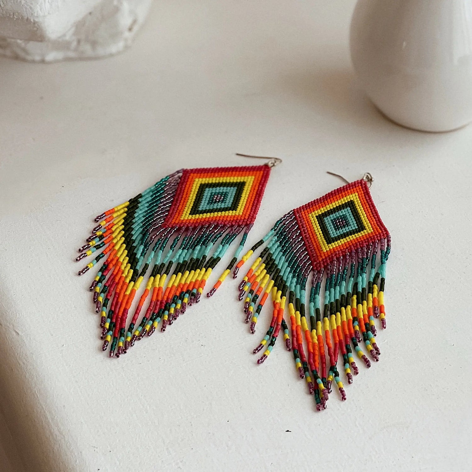 Fringe-Earrings-Patterns NikoBeadsUA