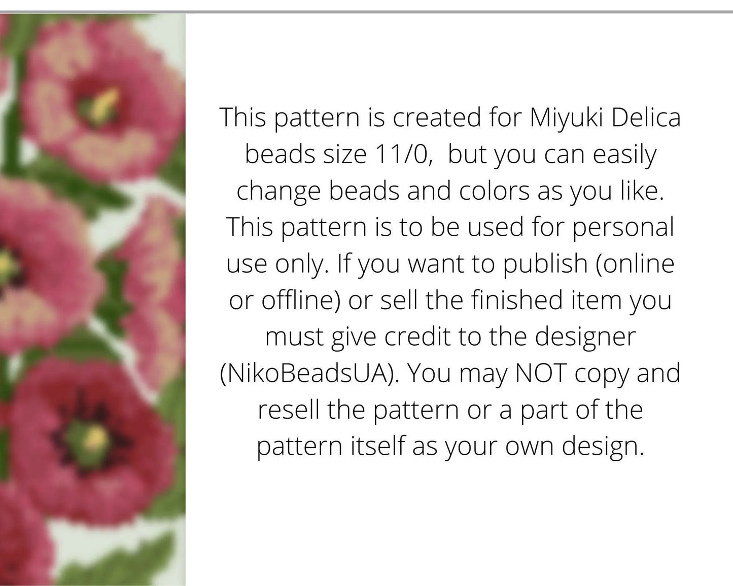Mallow even peyote pattern for beaded bracelet - NikoBeadsUA