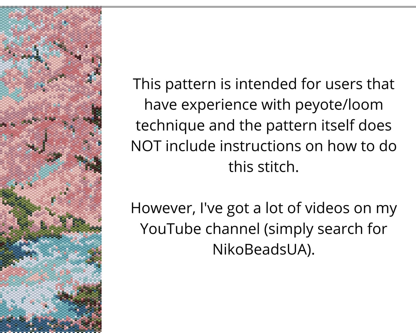 Sakura even peyote and loom patterns for beaded tapestry or postcard NikoBeadsUA