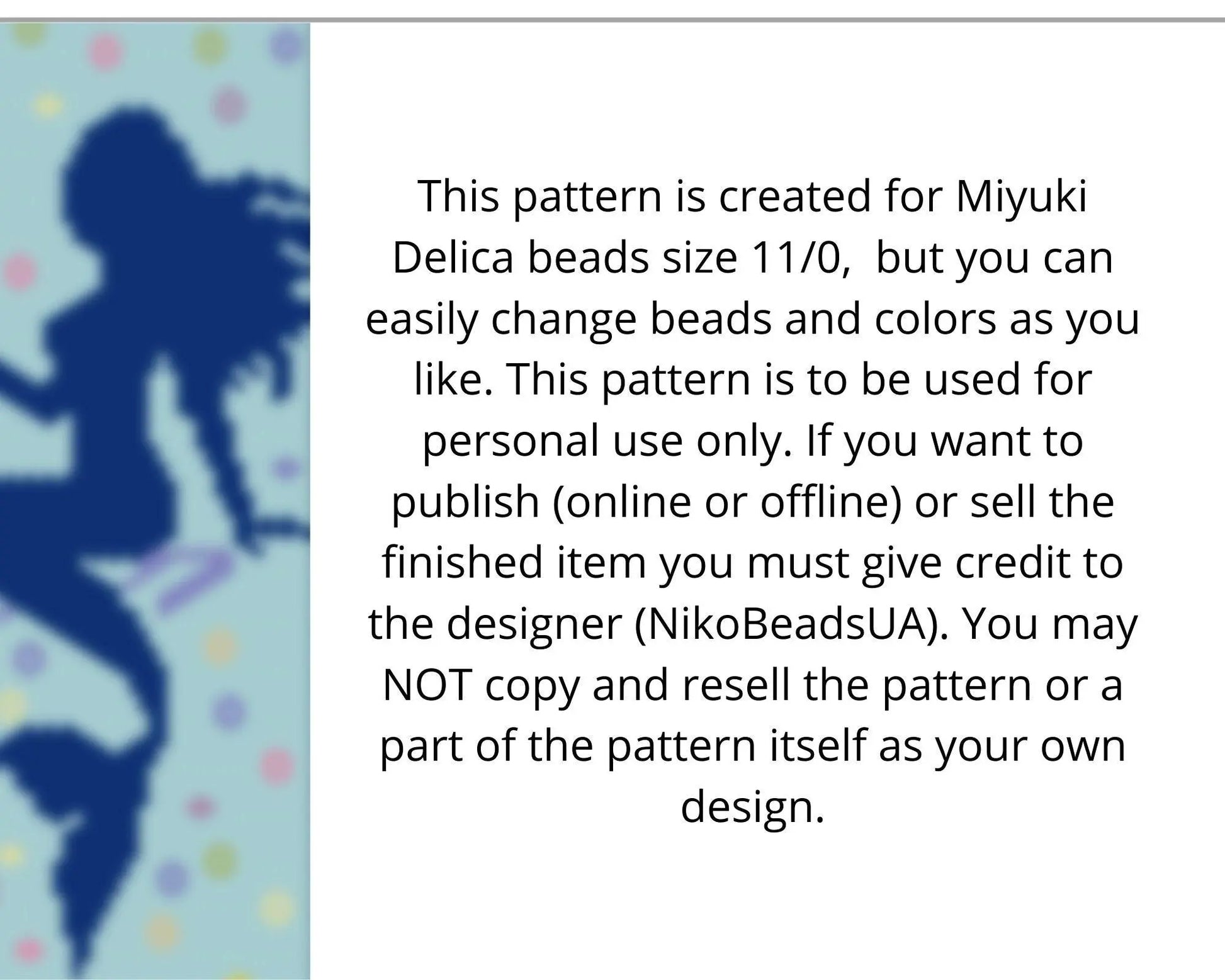 Mermaid even peyote pattern for beaded bracelet - NikoBeadsUA