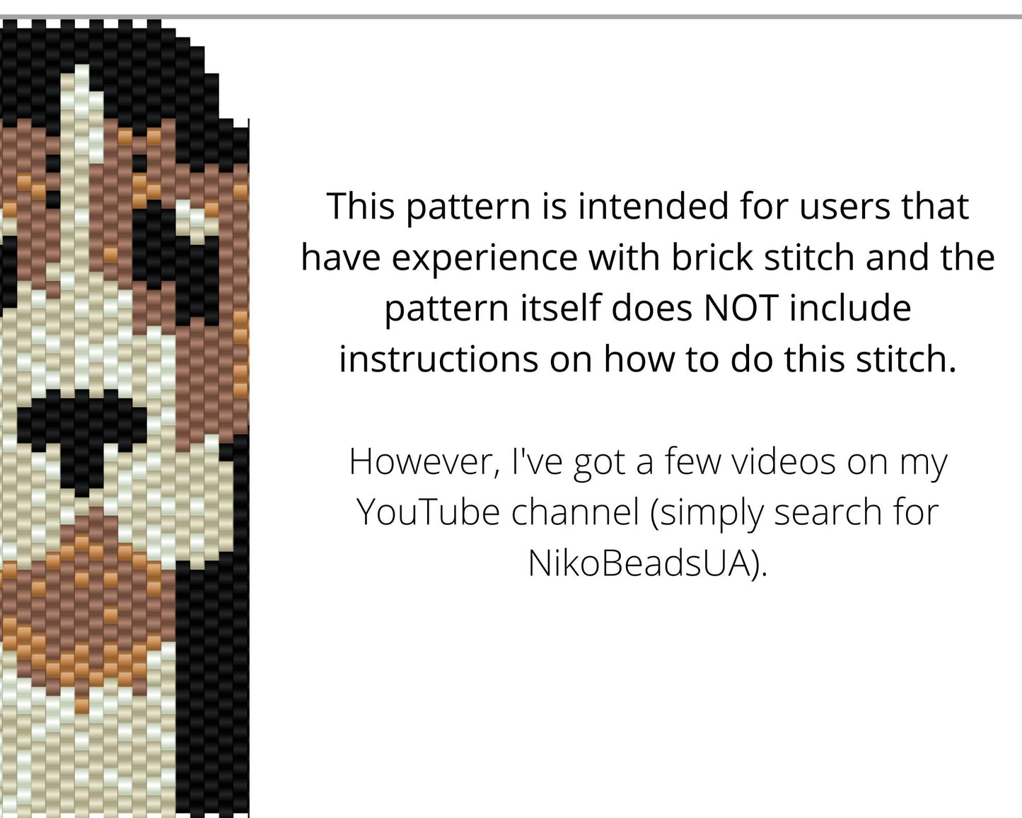Doggie Brick Stitch pattern for beaded pendant and earrings NikoBeadsUA