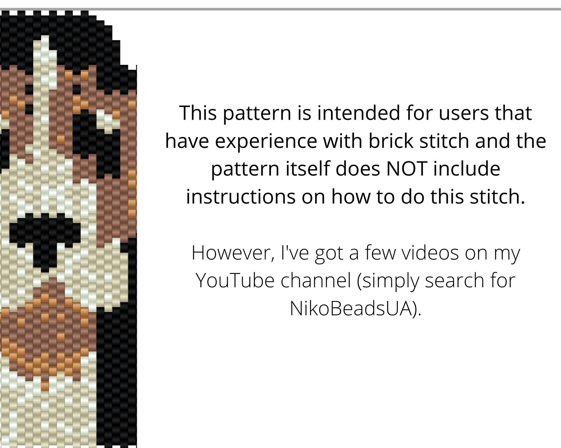 Doggie Brick Stitch pattern for beaded pendant and earrings NikoBeadsUA