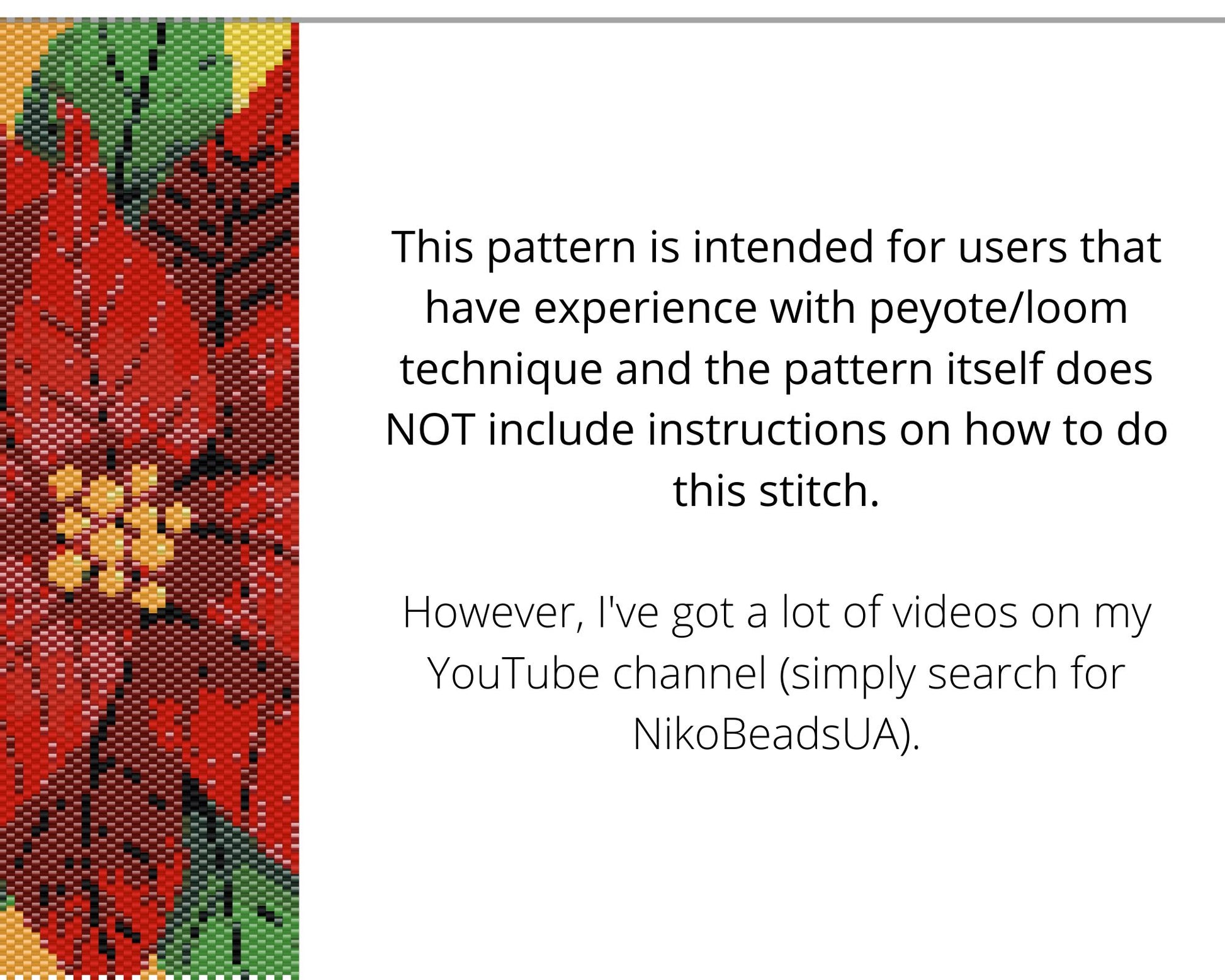 Poinsettia even peyote and loom patterns for beaded tapestry NikoBeadsUA