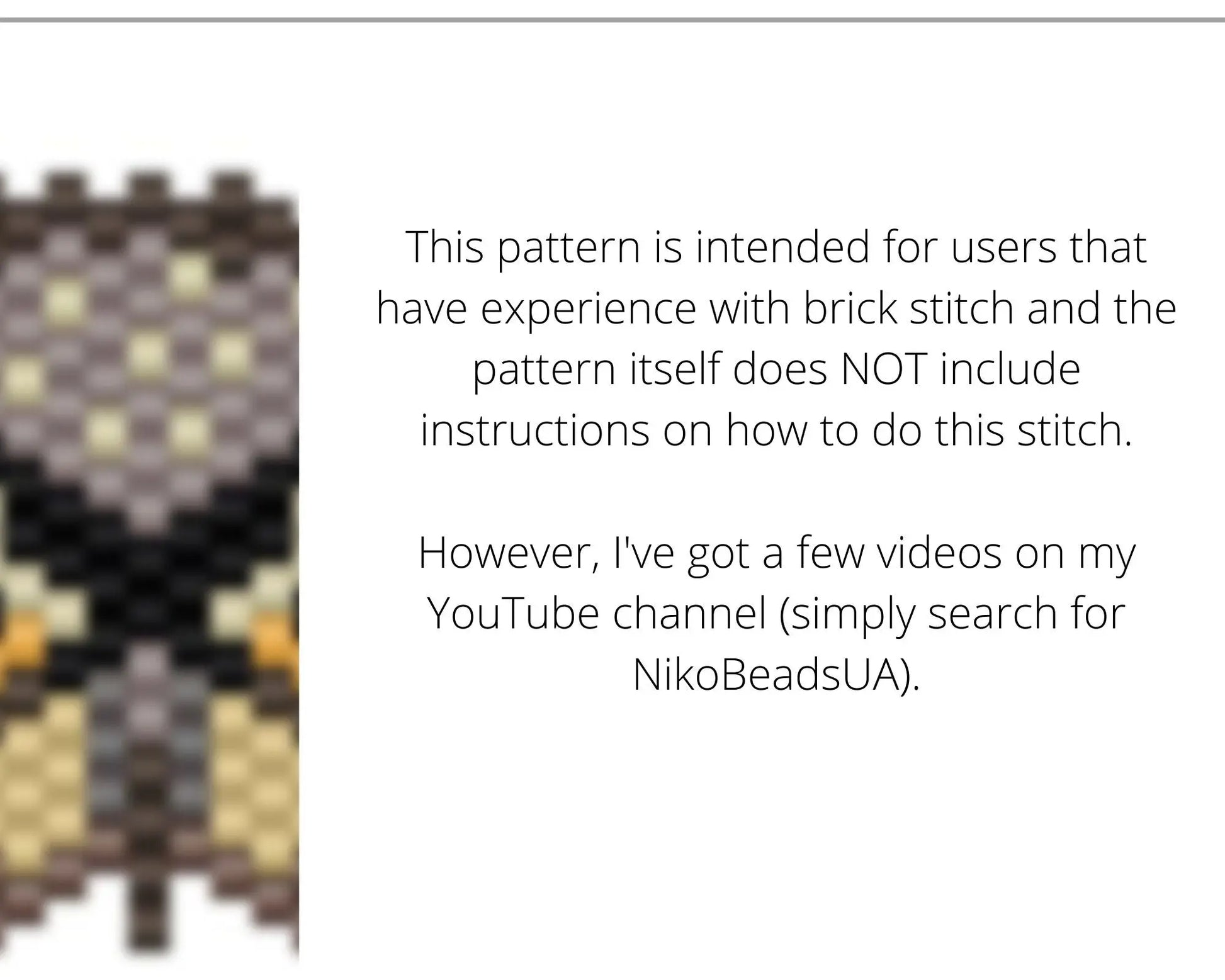 Owl Brick Stitch pattern for beaded pendant and earrings NikoBeadsUA