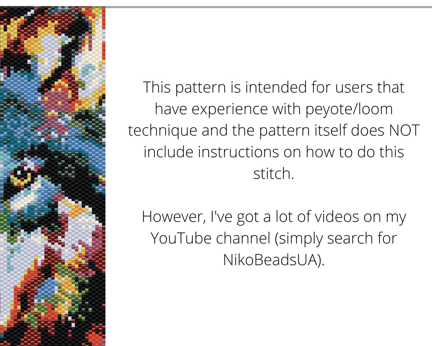 Rainbow Wolf even peyote and loom patterns for beaded bracelet or bookmark NikoBeadsUA