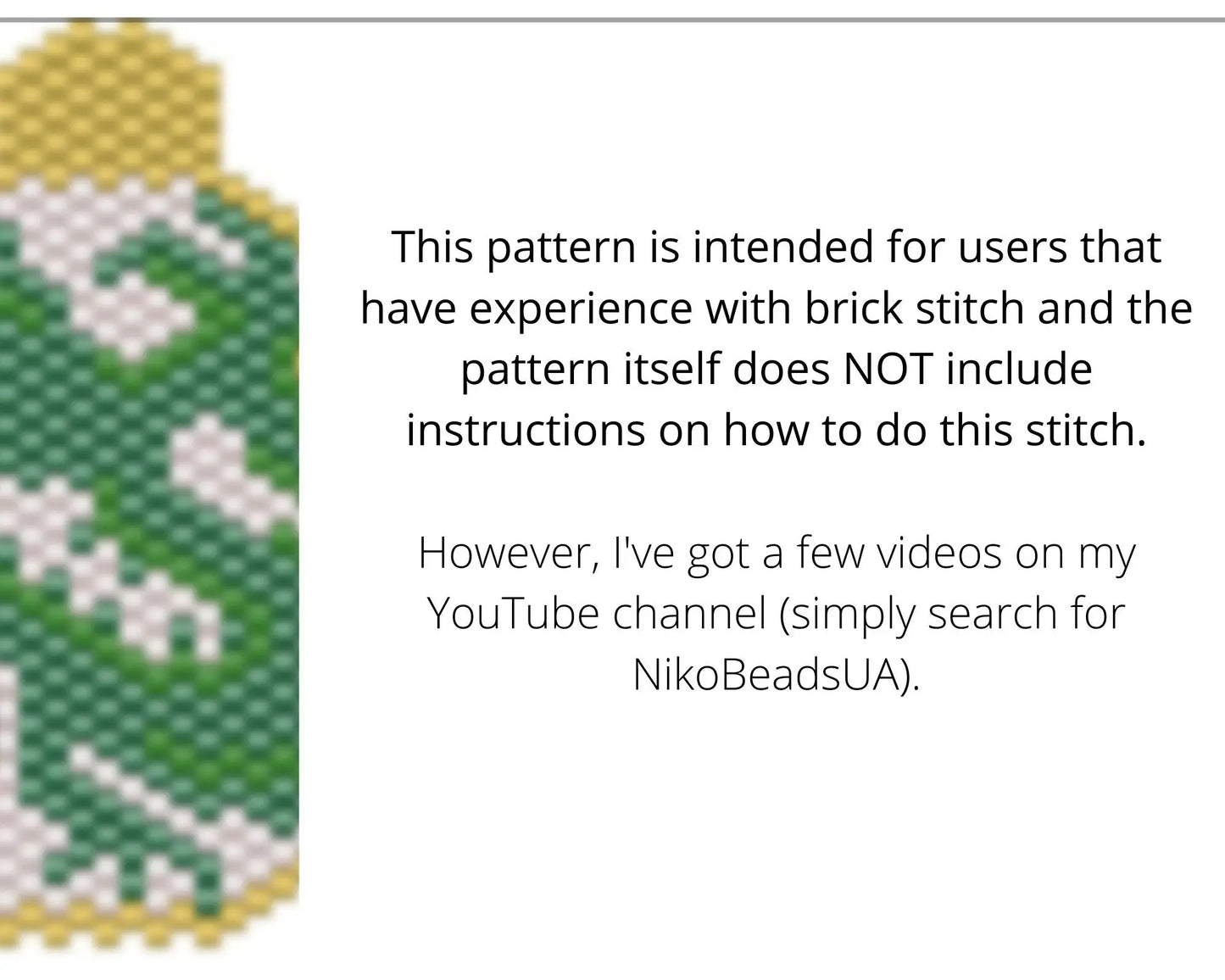 Dragon Brick Stitch pattern for beaded pendant and earrings NikoBeadsUA