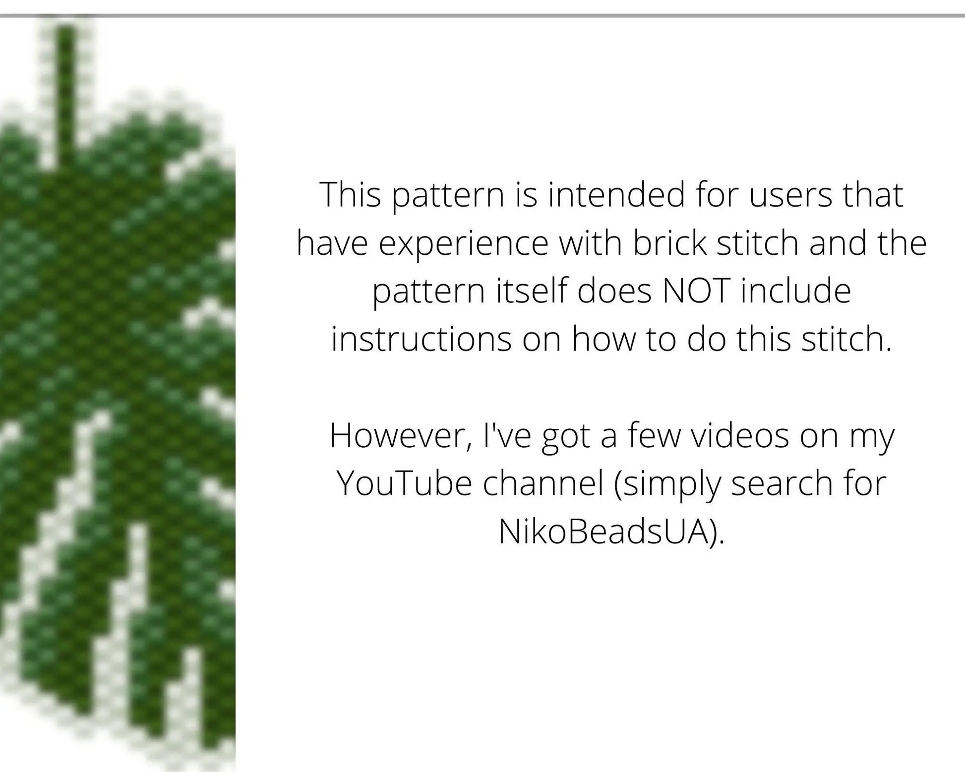 Monstera Brick Stitch pattern for beaded pendant and earrings - NikoBeadsUA