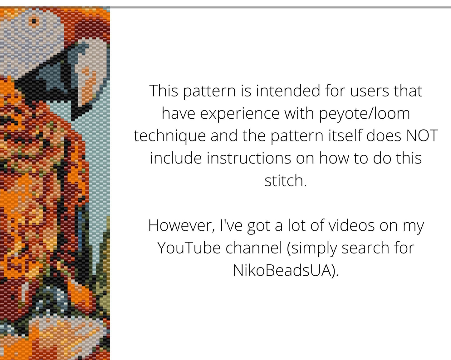 Ara Parrot even peyote and loom patterns for beaded bracelet or bookmark NikoBeadsUA