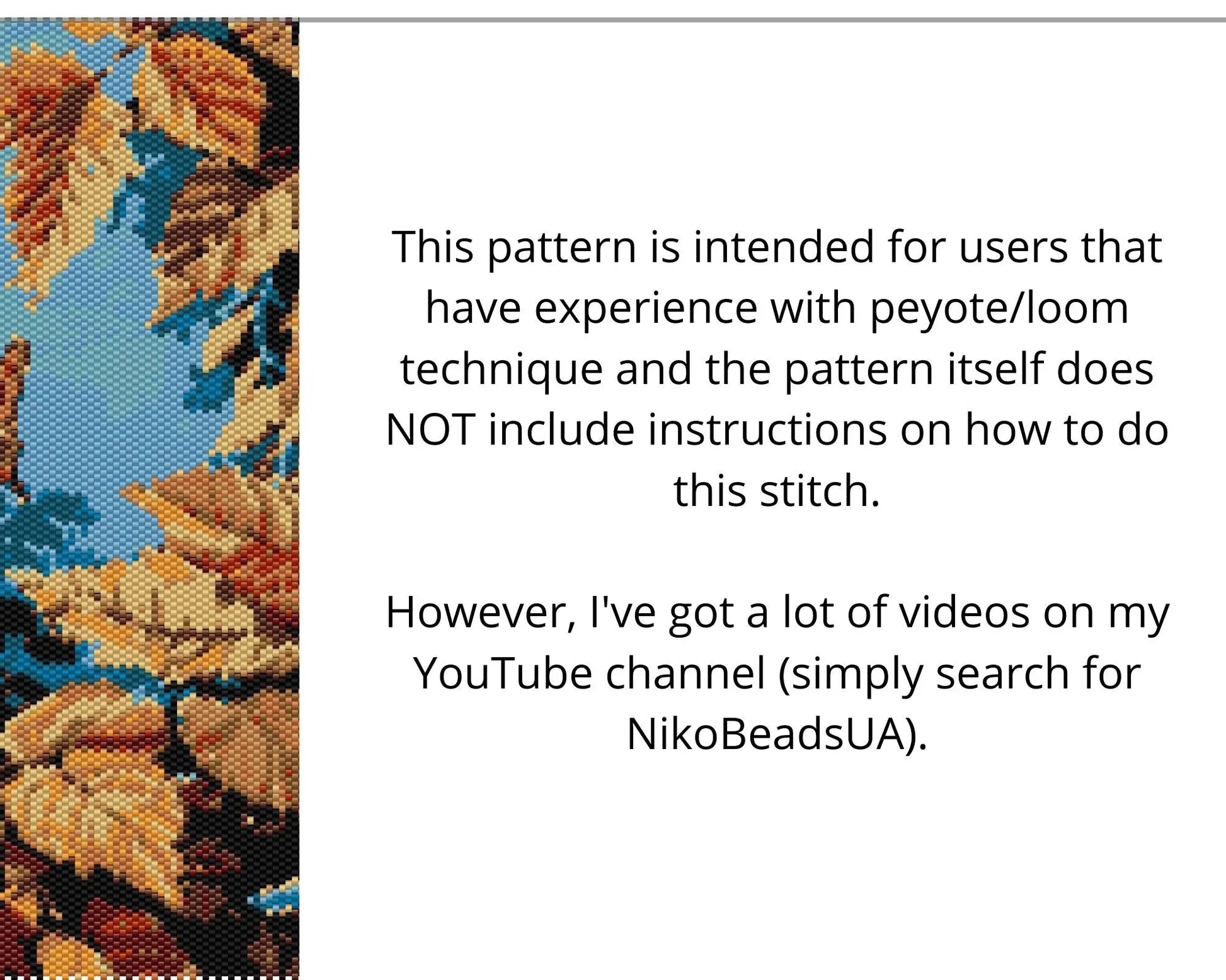 Autumn Leaves even peyote and loom patterns for beaded tapestry NikoBeadsUA