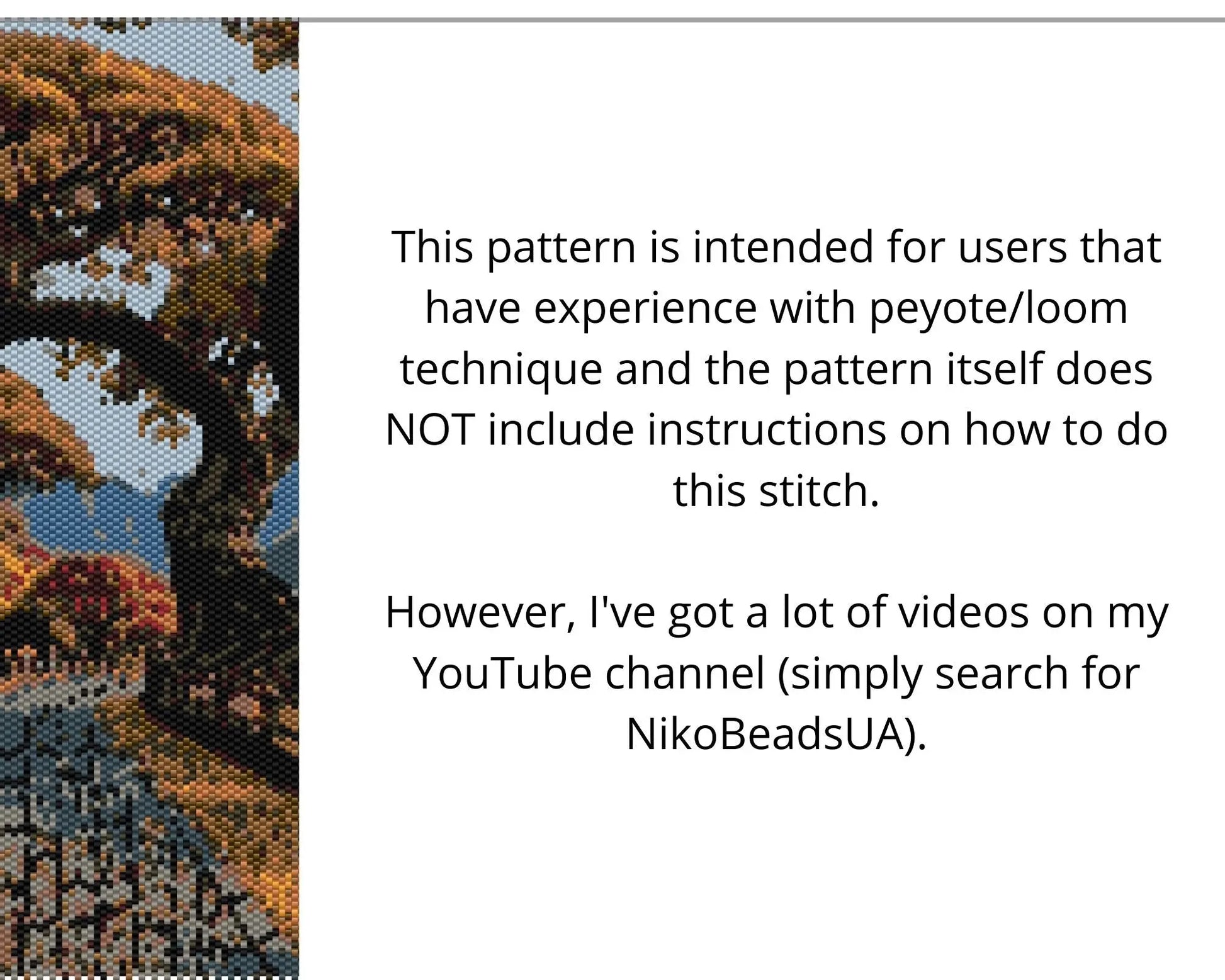 Autumn Road even peyote and loom patterns for beaded tapestry NikoBeadsUA