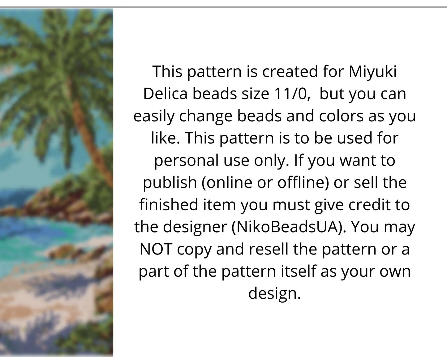 Beach even peyote pattern for beaded tapestry NikoBeadsUA