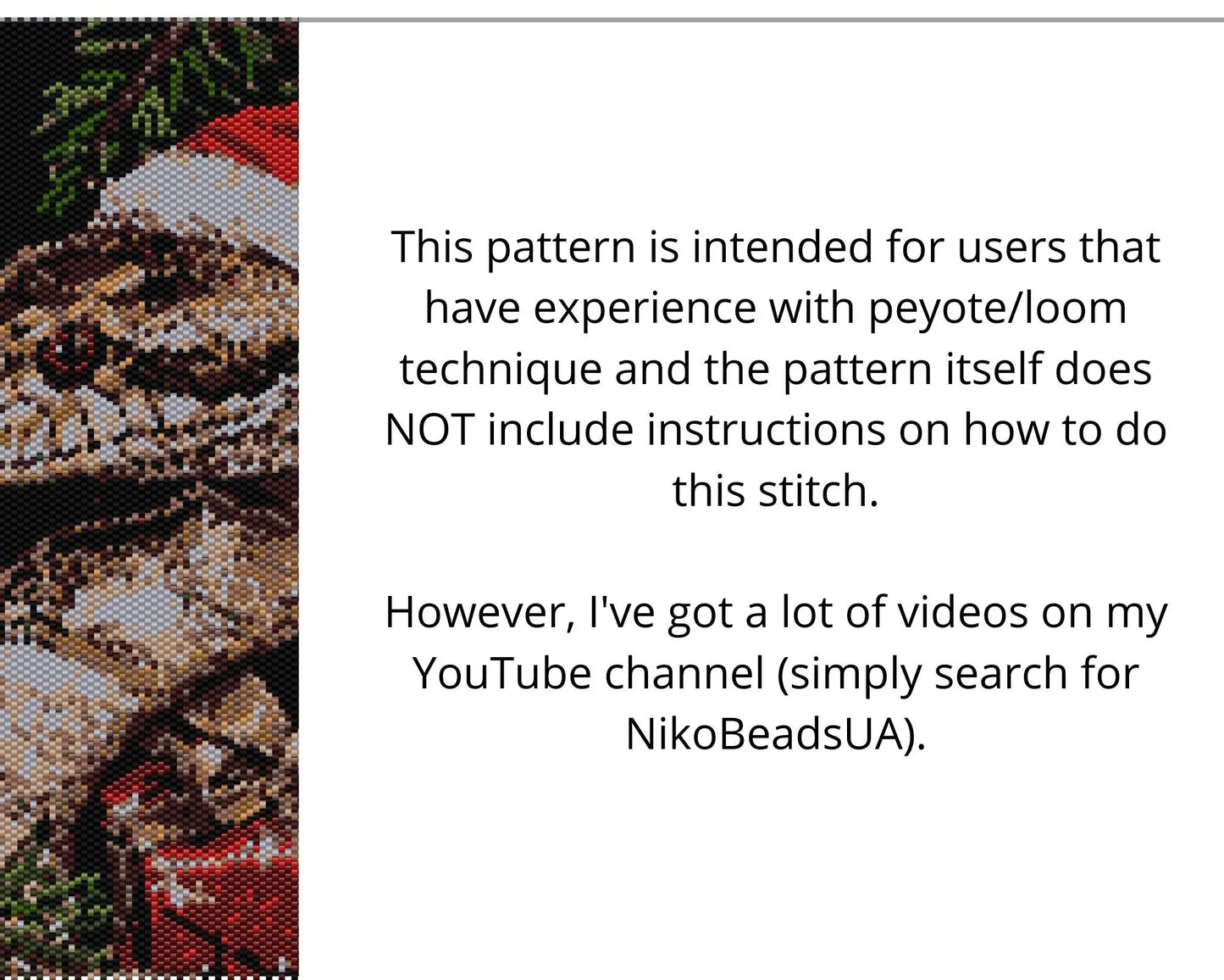 Christmas Snake even peyote and loom patterns for beaded tapestry NikoBeadsUA