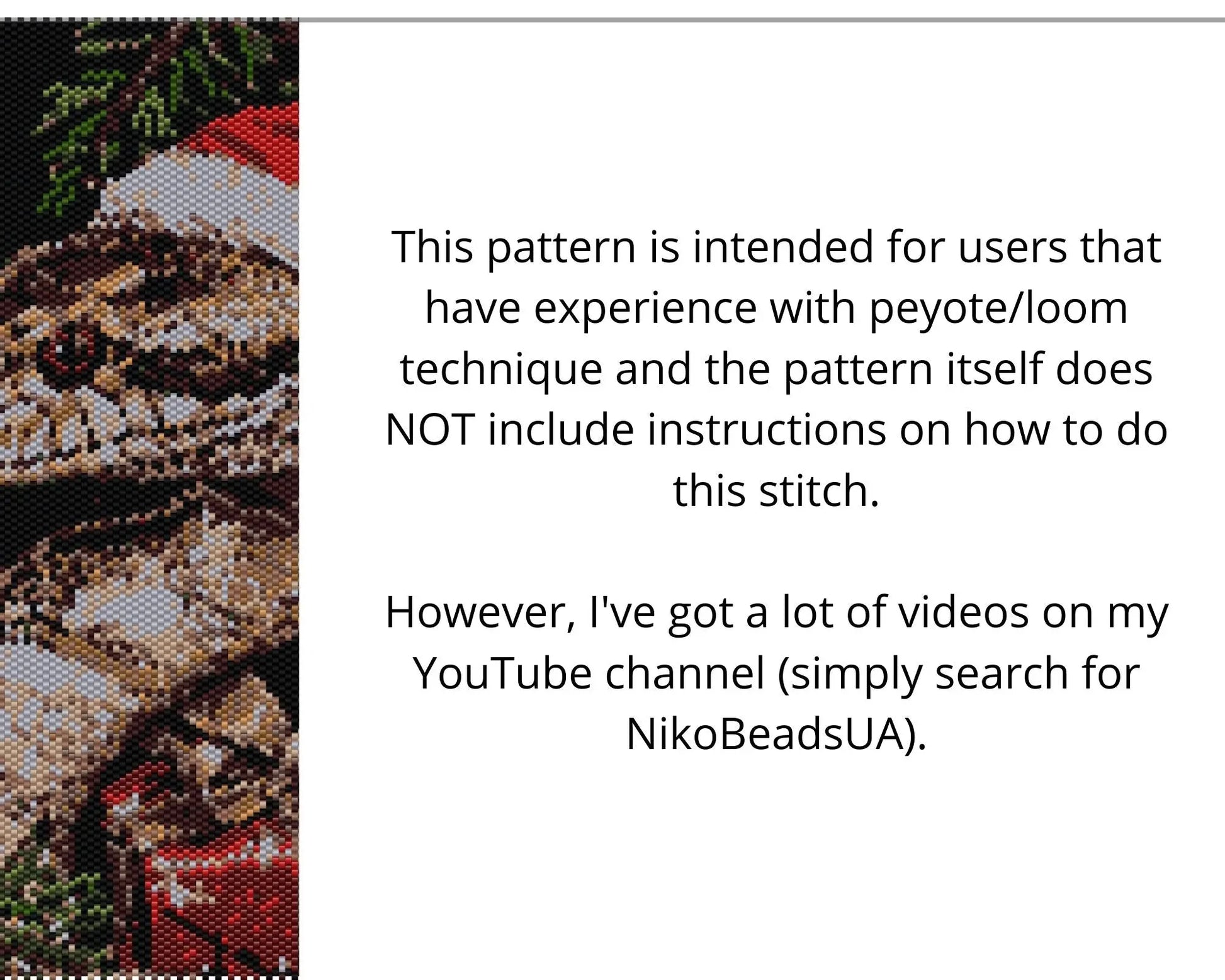 Christmas Snake even peyote and loom patterns for beaded tapestry NikoBeadsUA