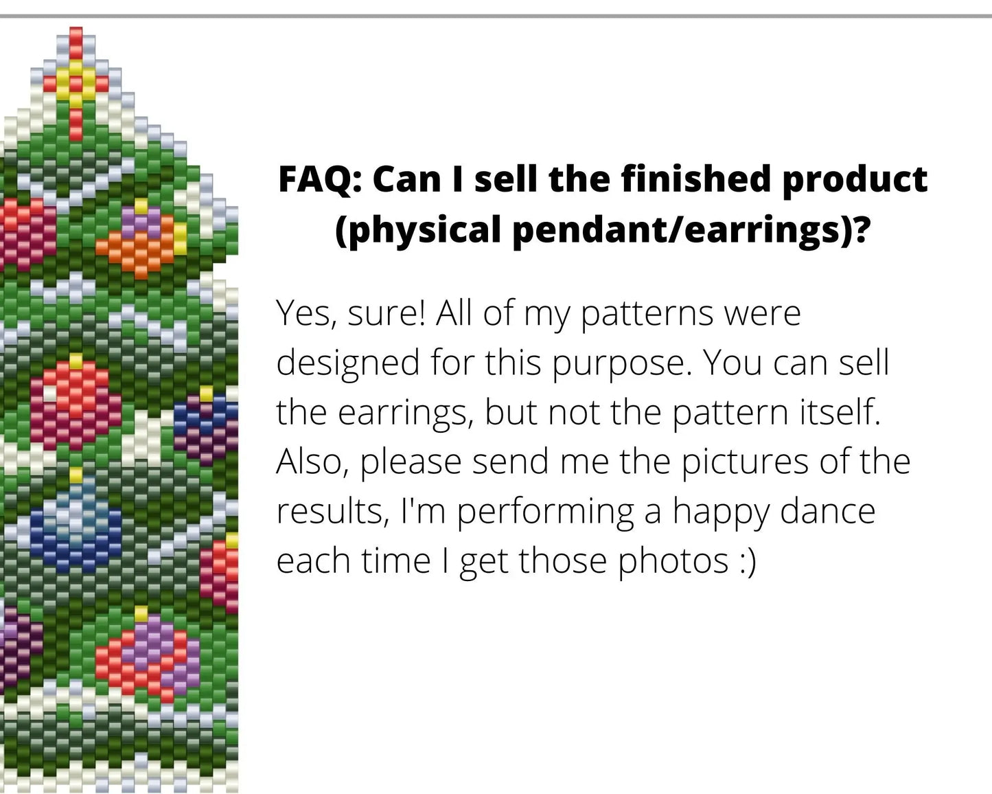 Christmas Tree Brick Stitch pattern for beaded pendant NikoBeadsUA