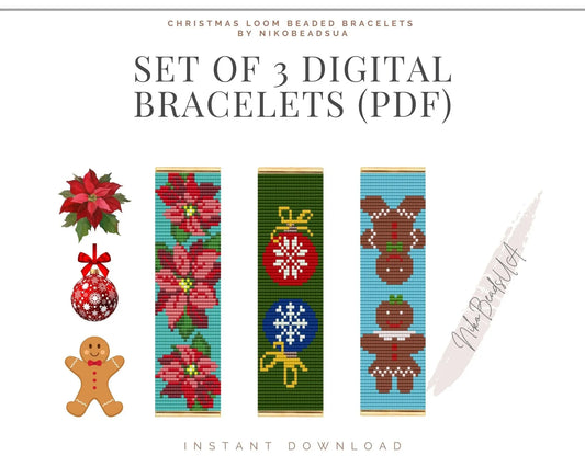 Christmas Loom Beaded Bracelet Patterns Bundle NikoBeadsUA