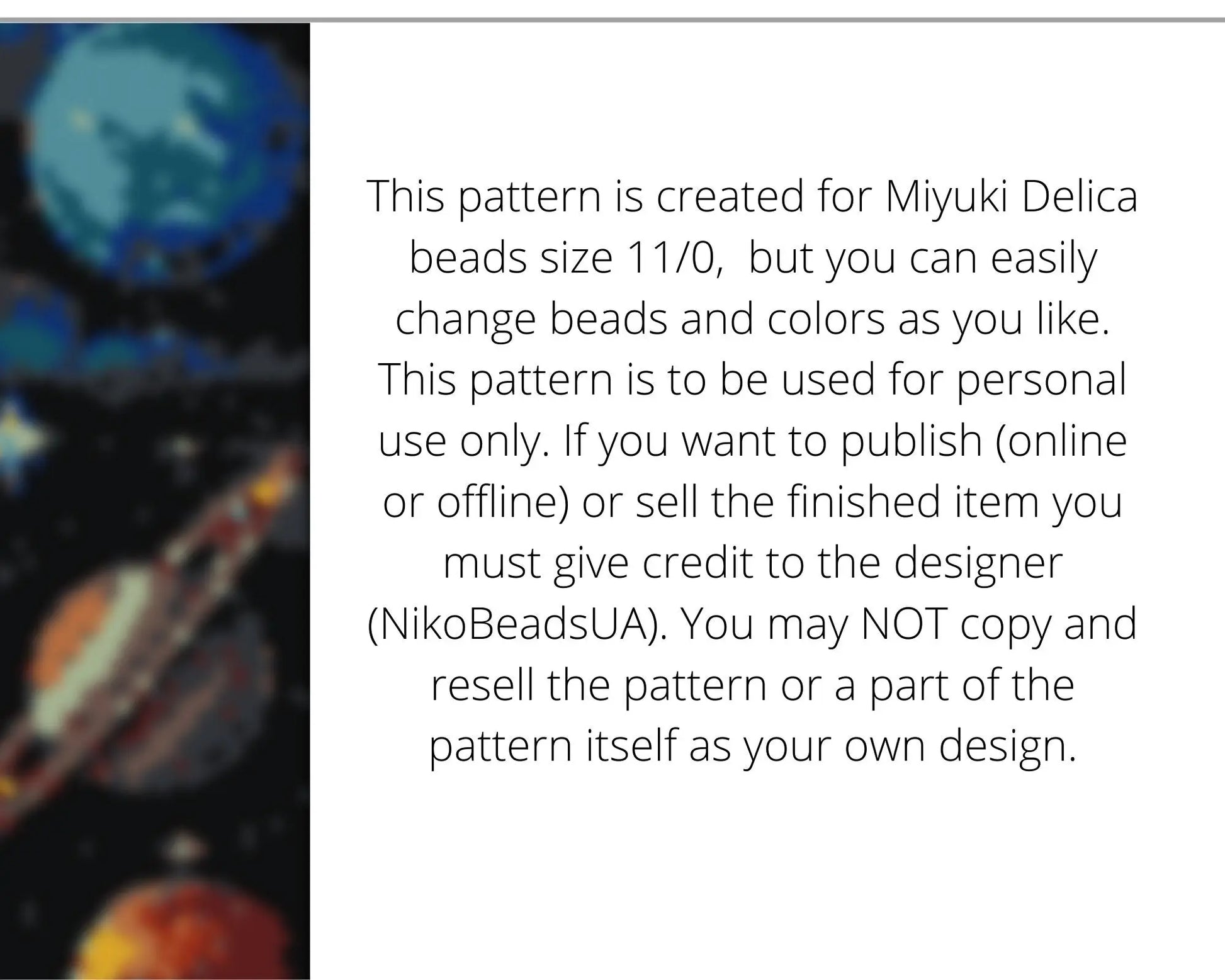 Cosmic even peyote pattern for beaded bracelet NikoBeadsUA