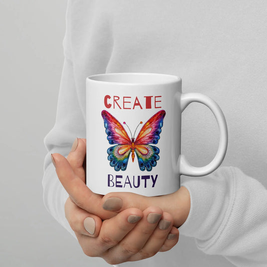Create Beauty Watercolor Butterfly Mug NikoBeadsUA