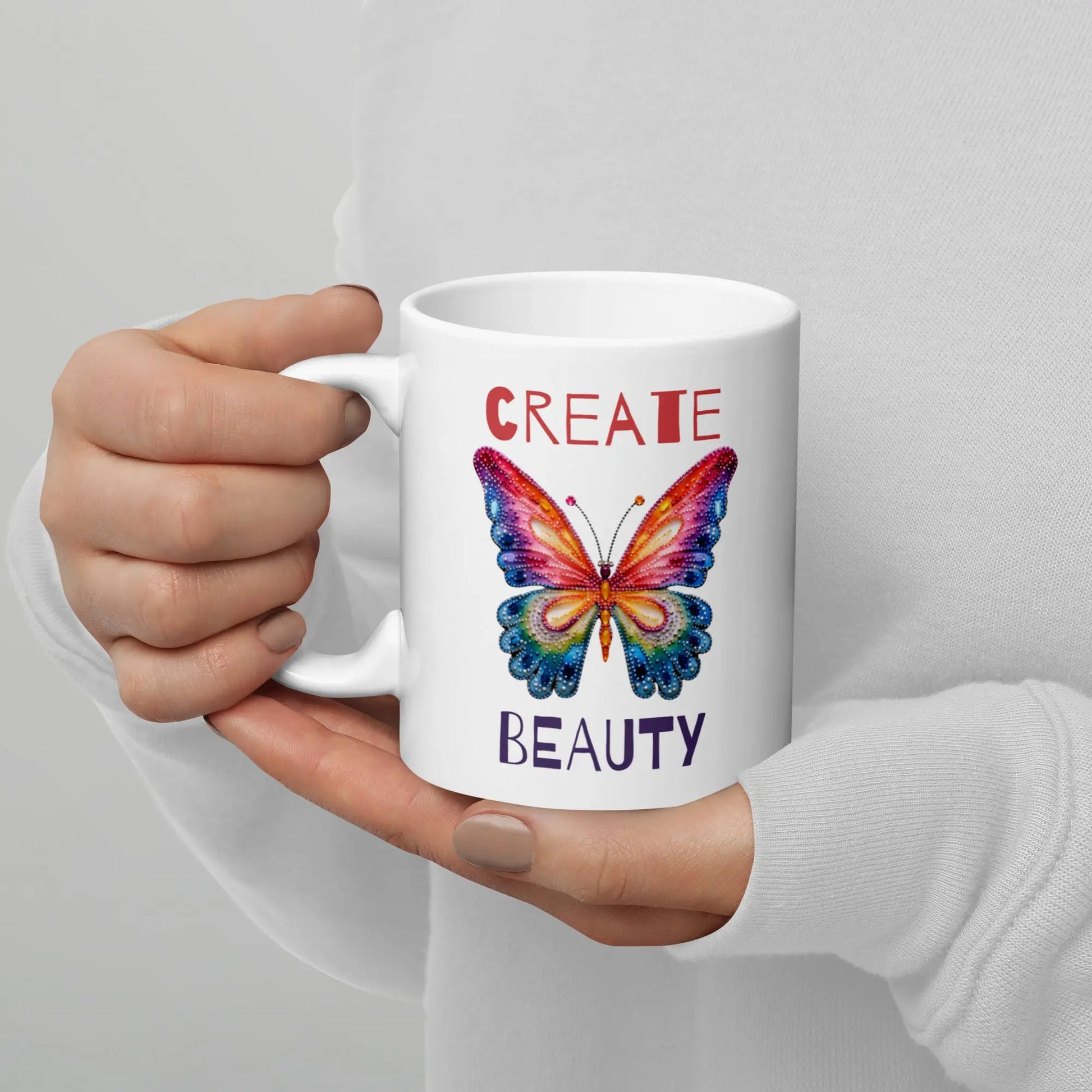 Create Beauty Watercolor Butterfly Mug NikoBeadsUA