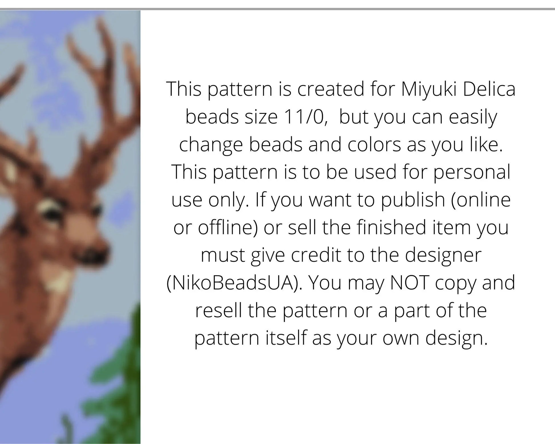 Deer even peyote pattern for beaded bracelet NikoBeadsUA