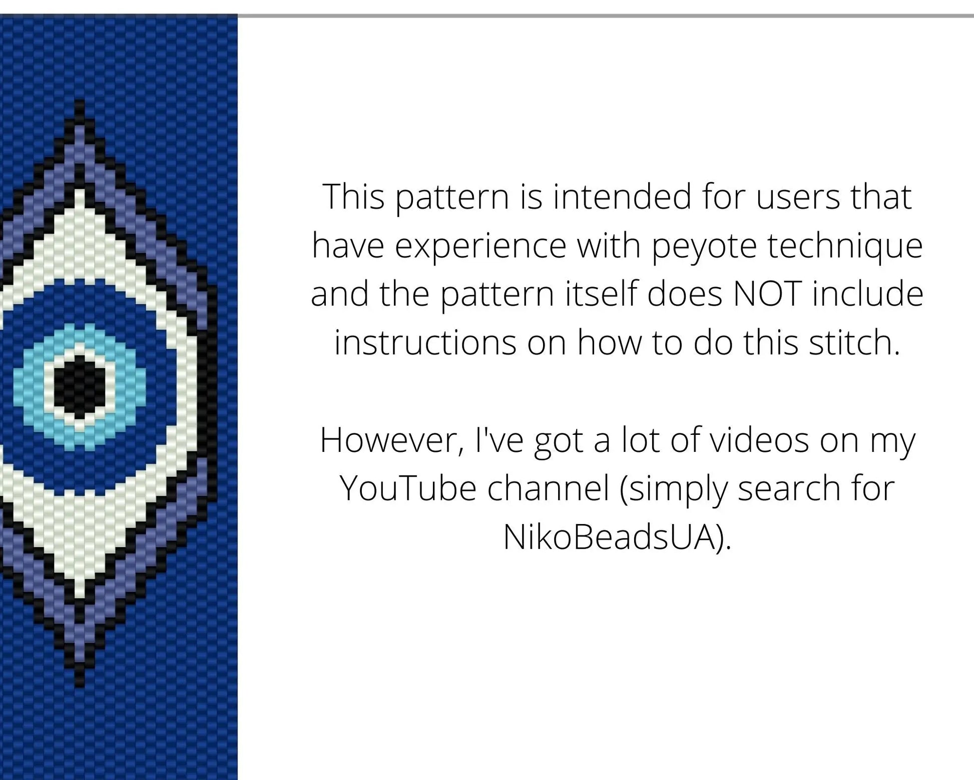 Evil Eye even peyote pattern for beaded bracelet NikoBeadsUA