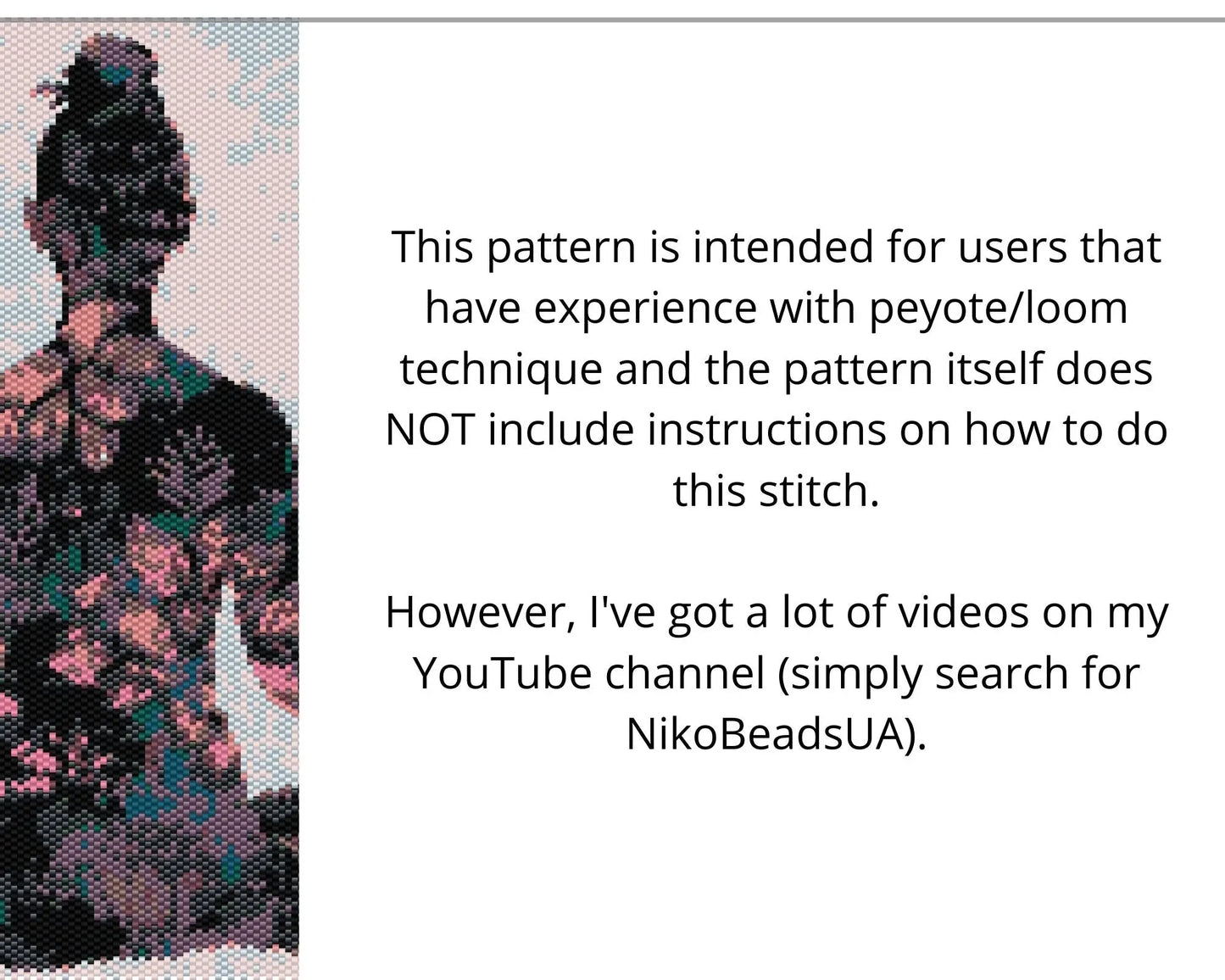 Floral Yoga even peyote and loom patterns for beaded tapestry NikoBeadsUA