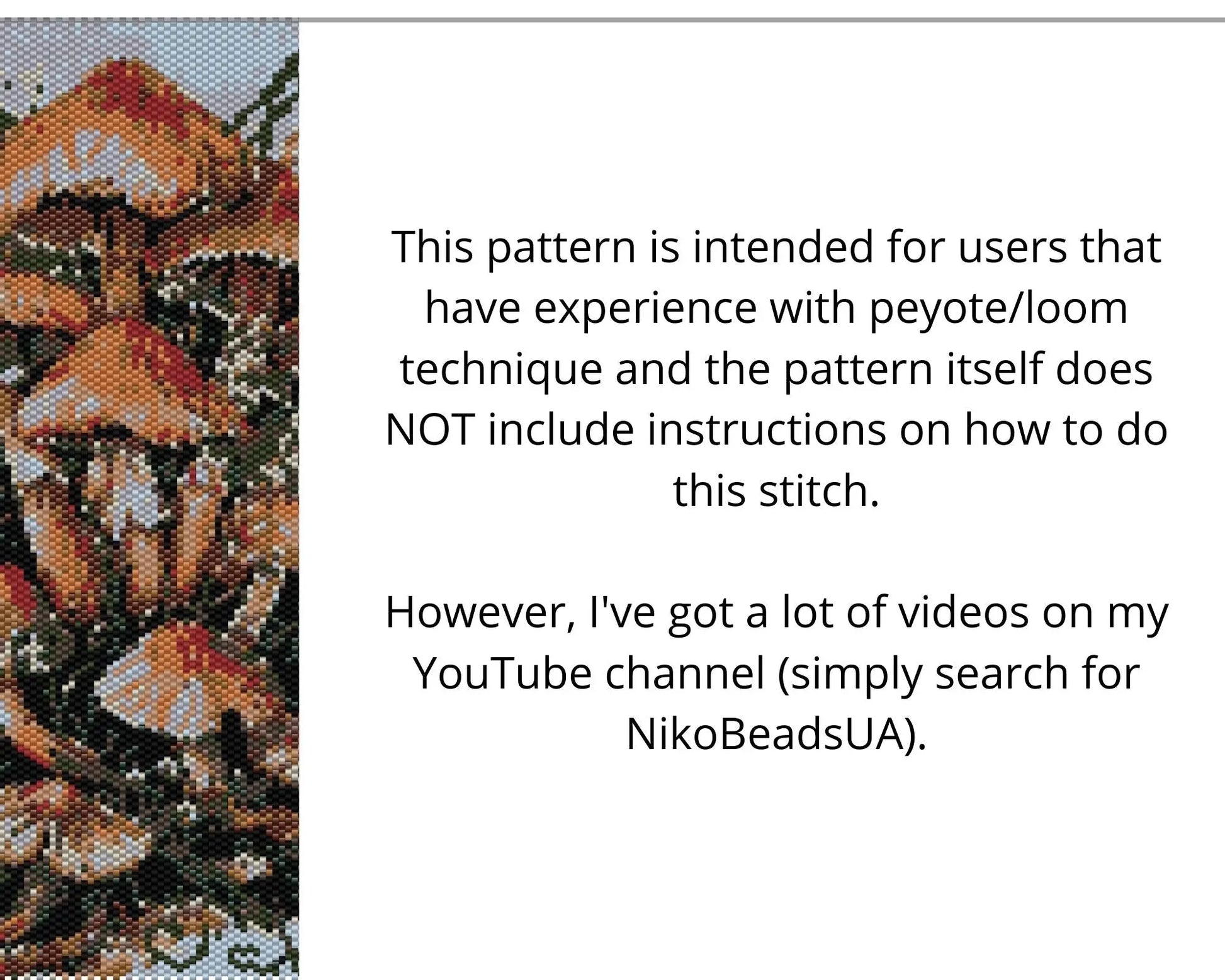 Forest Mushrooms even peyote and loom patterns for beaded tapestry NikoBeadsUA