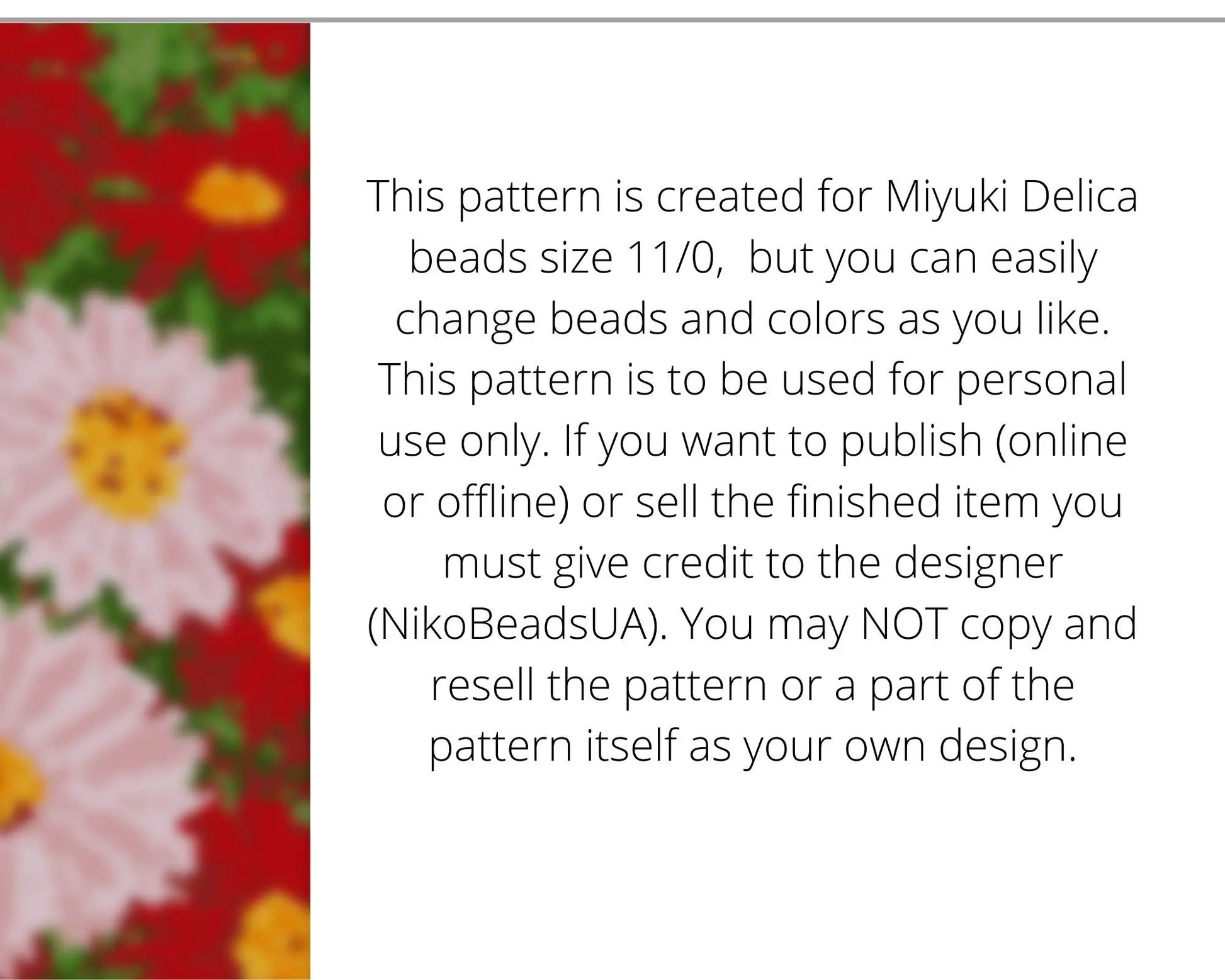 Gerbera even peyote and loom patterns for beaded bracelet NikoBeadsUA