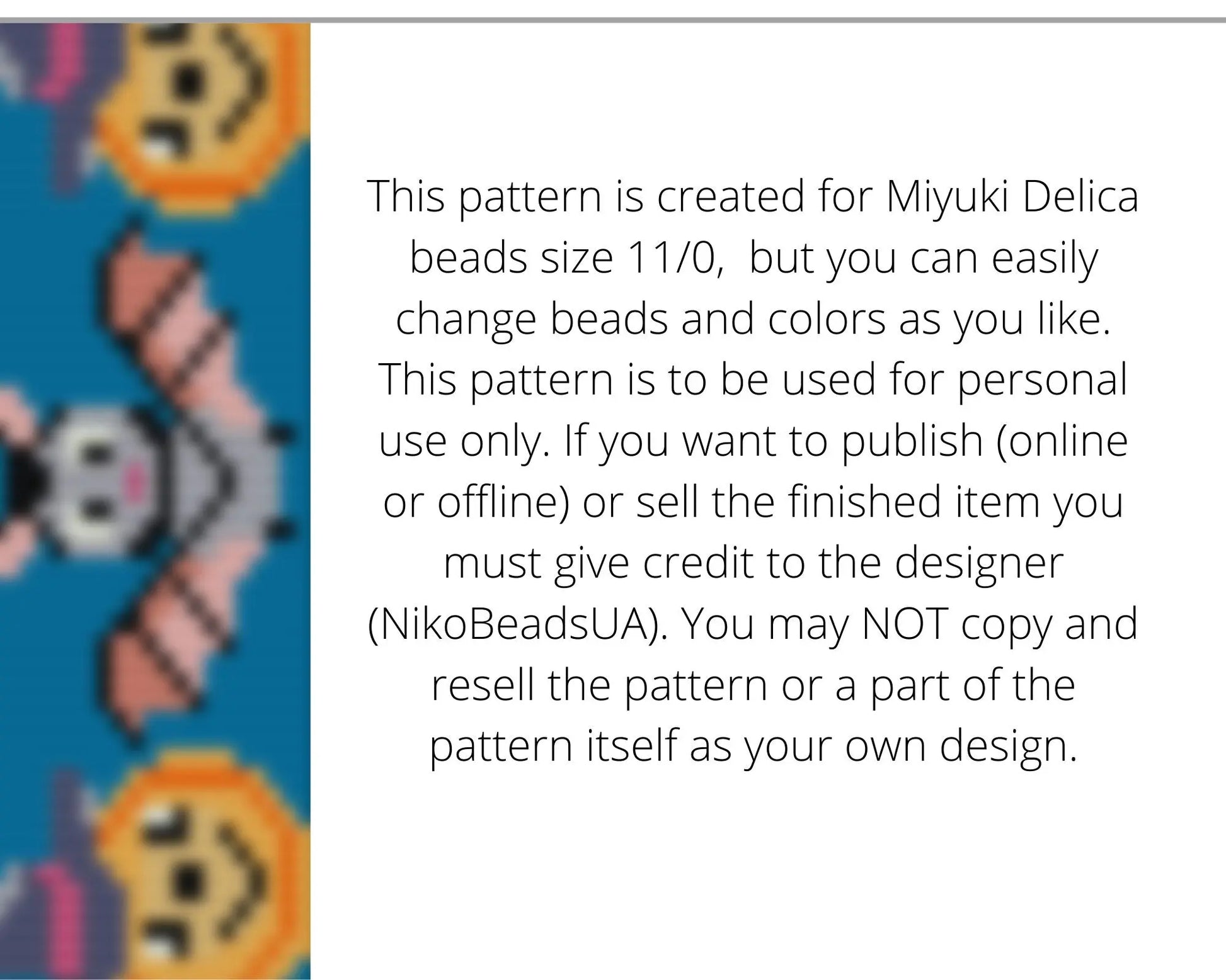 Halloween Bat & Pumpkin peyote and loom patterns for beaded bracelet NikoBeadsUA