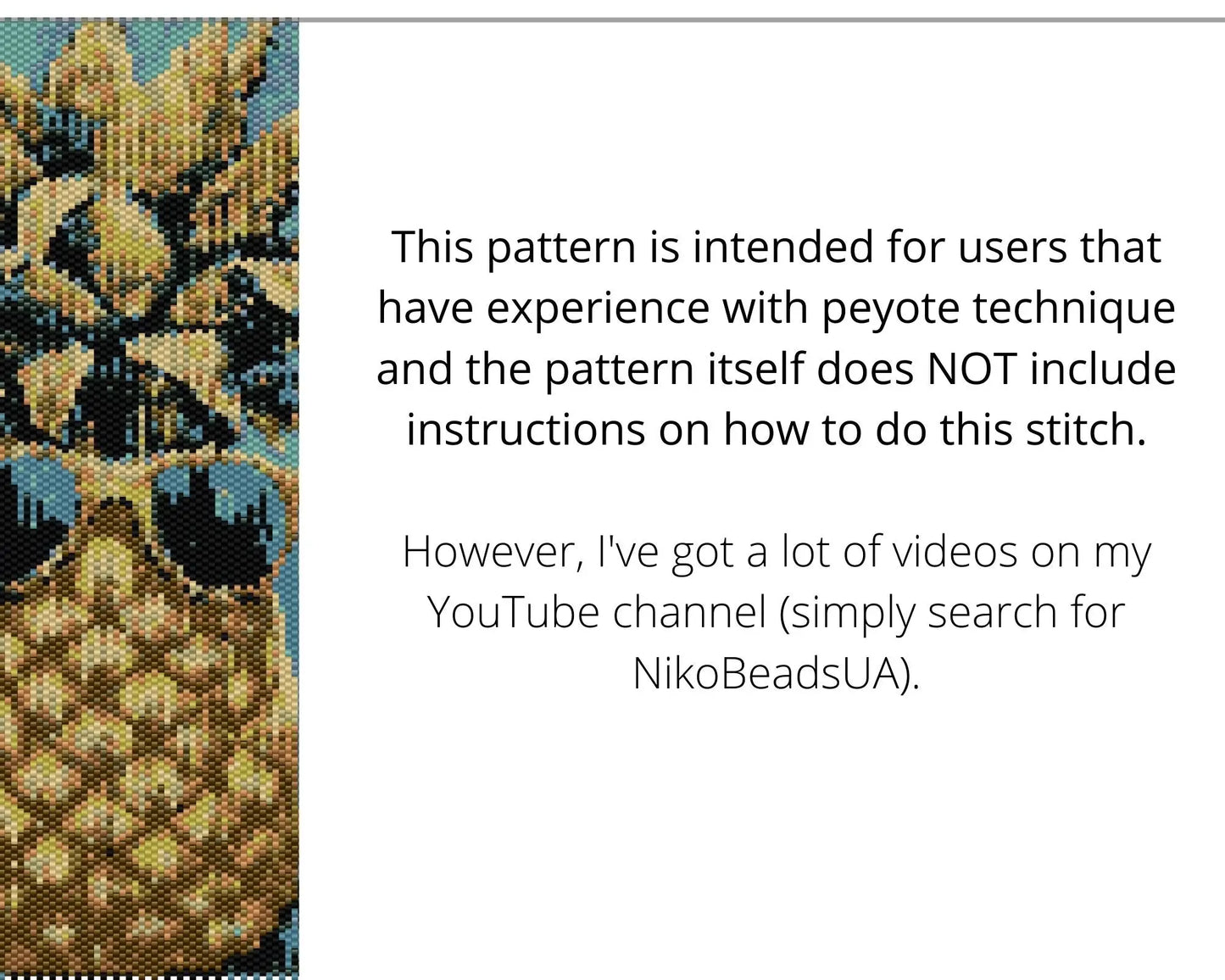 Hippie Pineapple even peyote pattern for beaded tapestry NikoBeadsUA