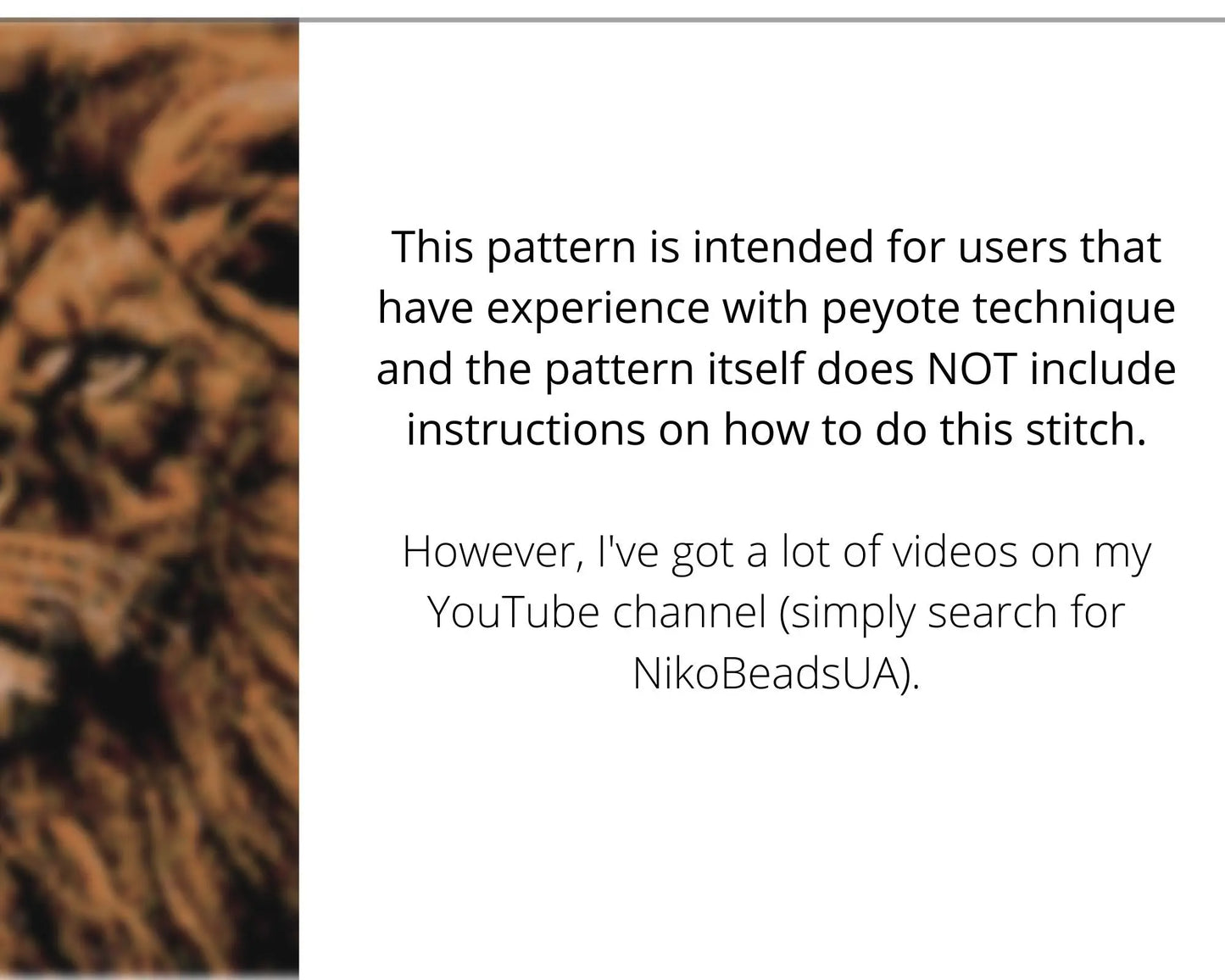 Majestic Lion even peyote pattern for beaded tapestry NikoBeadsUA