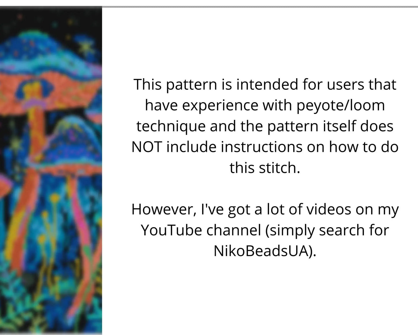 Neon Mushrooms even peyote and loom patterns for beaded tapestry NikoBeadsUA