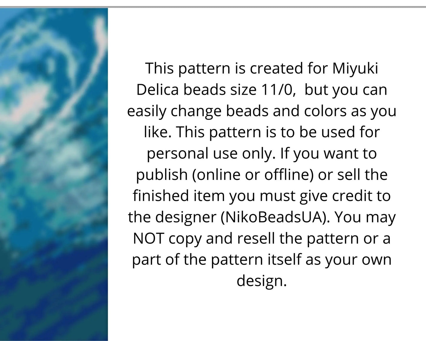 Ocean Wave even peyote and loom patterns for beaded bracelet NikoBeadsUA